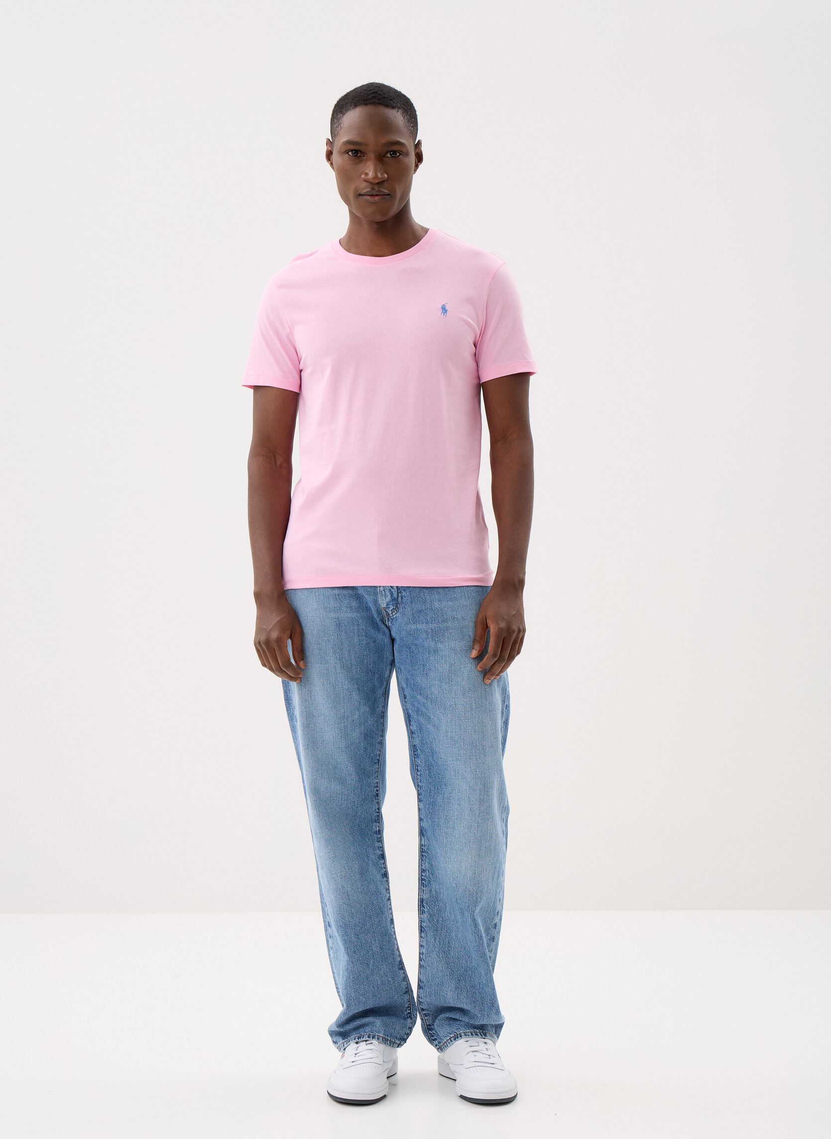 Kurzarm-T-Shirts T-shirt col rond en jersey coupe ajustée herren rosa Polo Ralph Lauren Kurzarm-T-Shirts T-shirt col rond en jersey coupe ajustée herren rosa CARMEL PINK/C7349