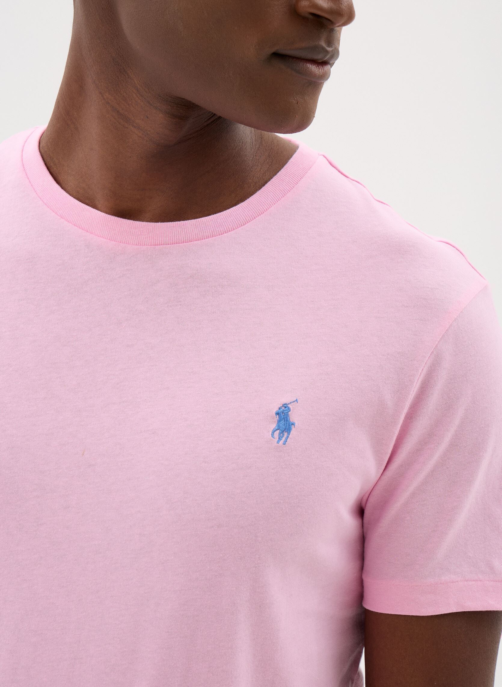 Kurzarm-T-Shirts T-shirt col rond en jersey coupe ajustée herren rosa Polo Ralph Lauren Kurzarm-T-Shirts T-shirt col rond en jersey coupe ajustée herren rosa CARMEL PINK/C7349