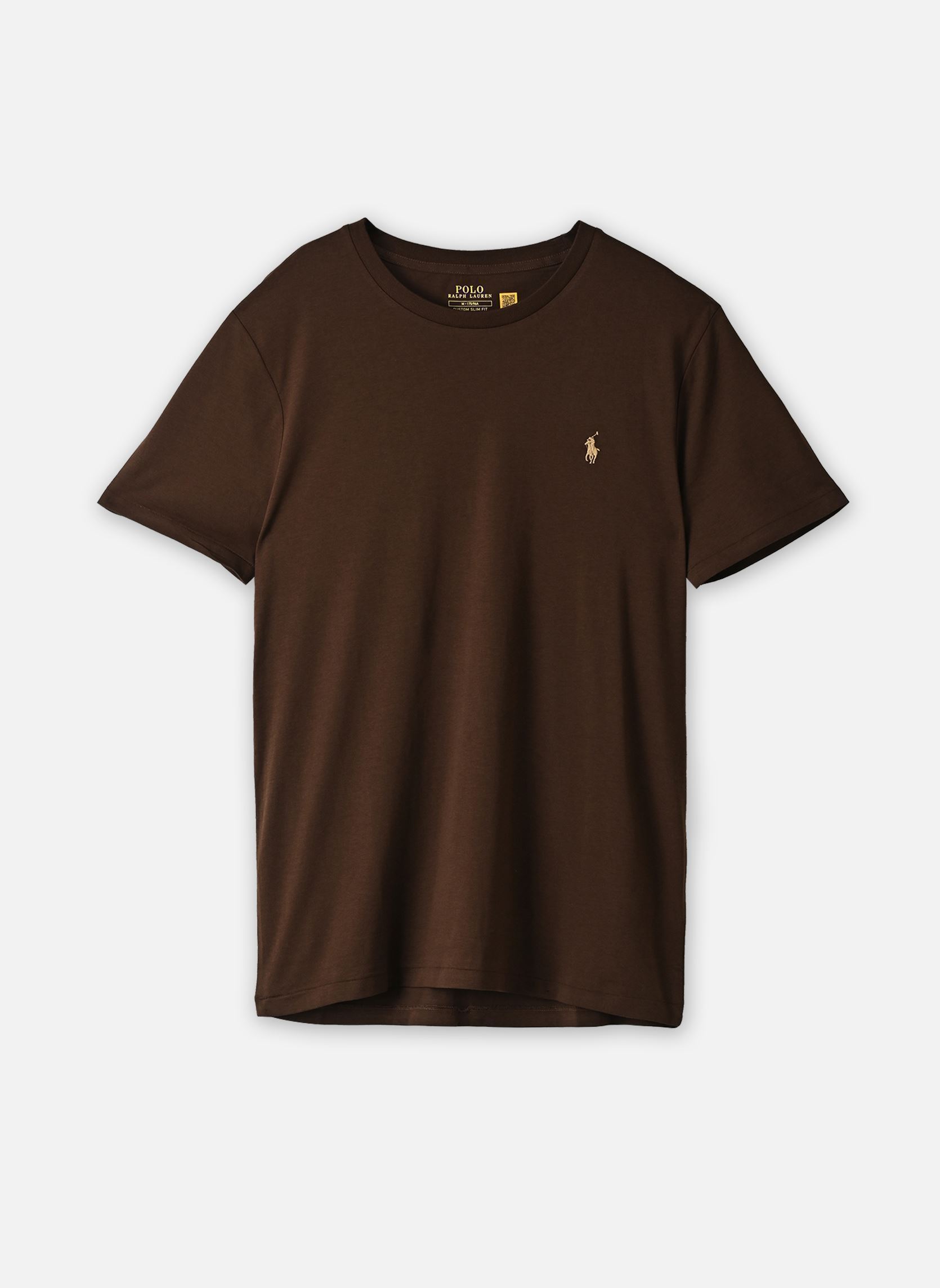 Tee-shirts T-Shirt À Col Rond Custom Slim Fit homme marron Polo Ralph Lauren Tee-shirts T-Shirt À Col Rond Custom Slim Fit homme marron NUTMEG BROWN/C8663