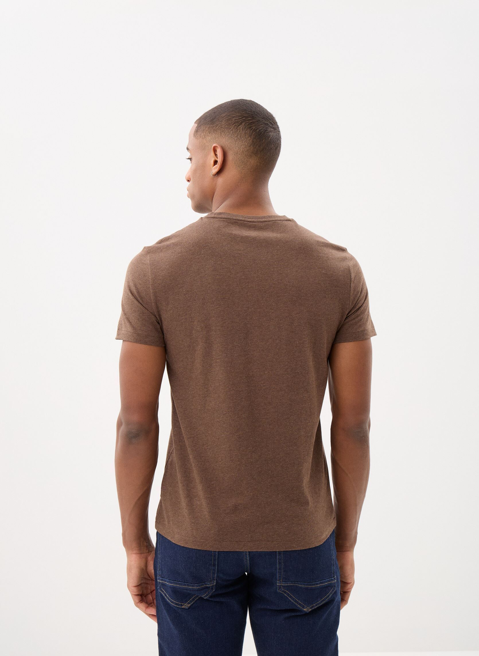 Tee-shirts manches courtes T-Shirt À Col Rond Custom Slim Fit homme marron Polo Ralph Lauren Tee-shirts manches courtes T-Shirt À Col Rond Custom Slim Fit homme marron NUTMEG BROWN HEATHER/C8526