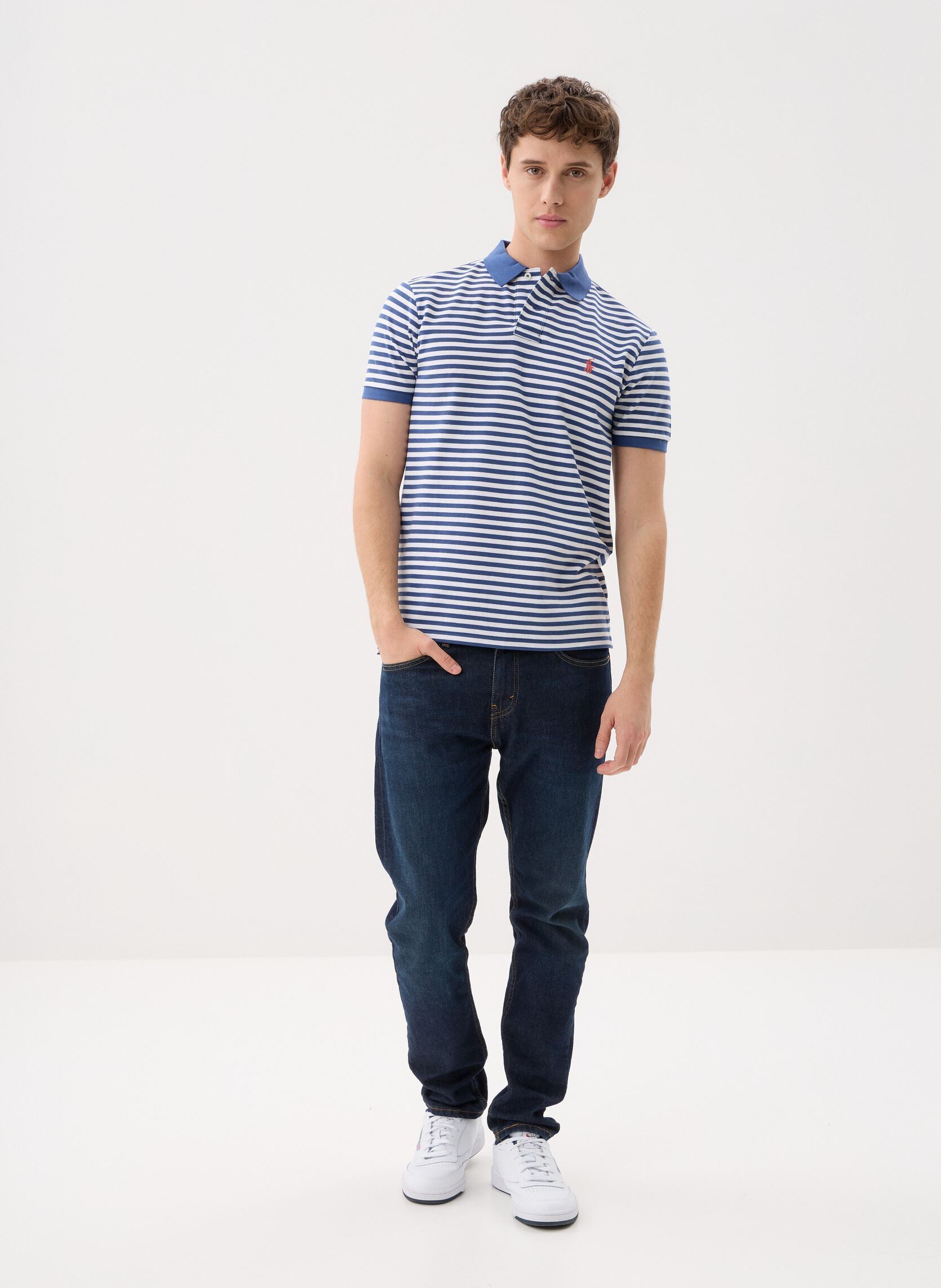 Kurzarm-Poloshirts Polo rayé en manche courte en coton herren blau Polo Ralph Lauren Kurzarm-Poloshirts Polo rayé en manche courte en coton herren blau OLD ROYAL/WHITE