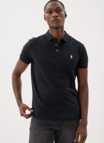 Polos manches courtes Polo en piqué Custom Slim Fit stretch homme noir