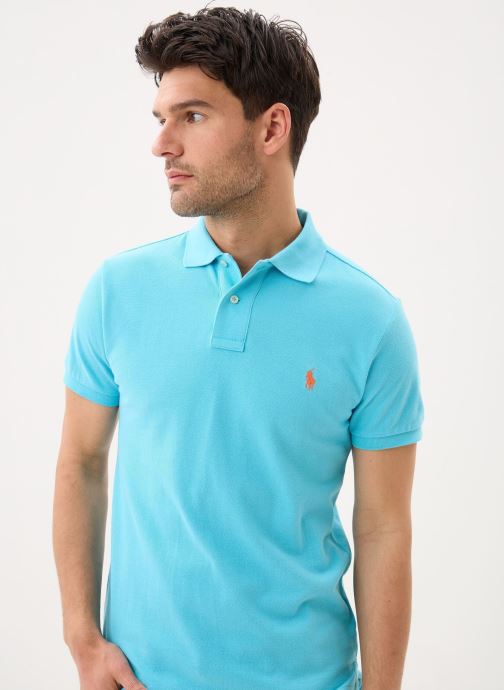 Polo Ralph Lauren Kurzarm-Poloshirts Polo en coton piqué Slim Fit herren blau