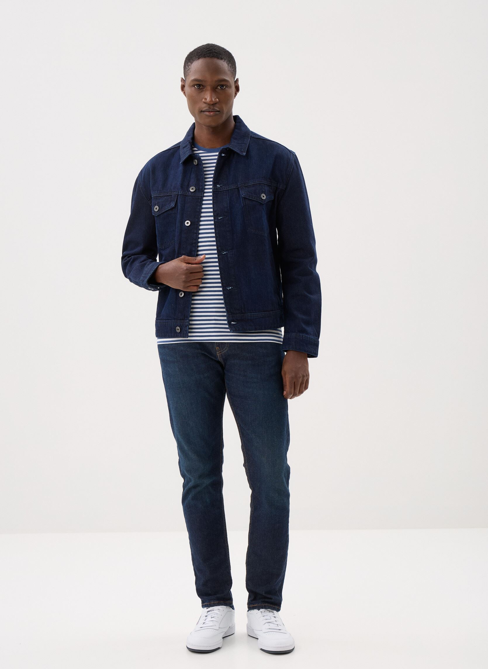 Tee-shirts manches courtes T-shirt rayé en manche courte en coton homme bleu Polo Ralph Lauren Tee-shirts manches courtes T-shirt rayé en manche courte en coton homme bleu OLD ROYAL/WHITE