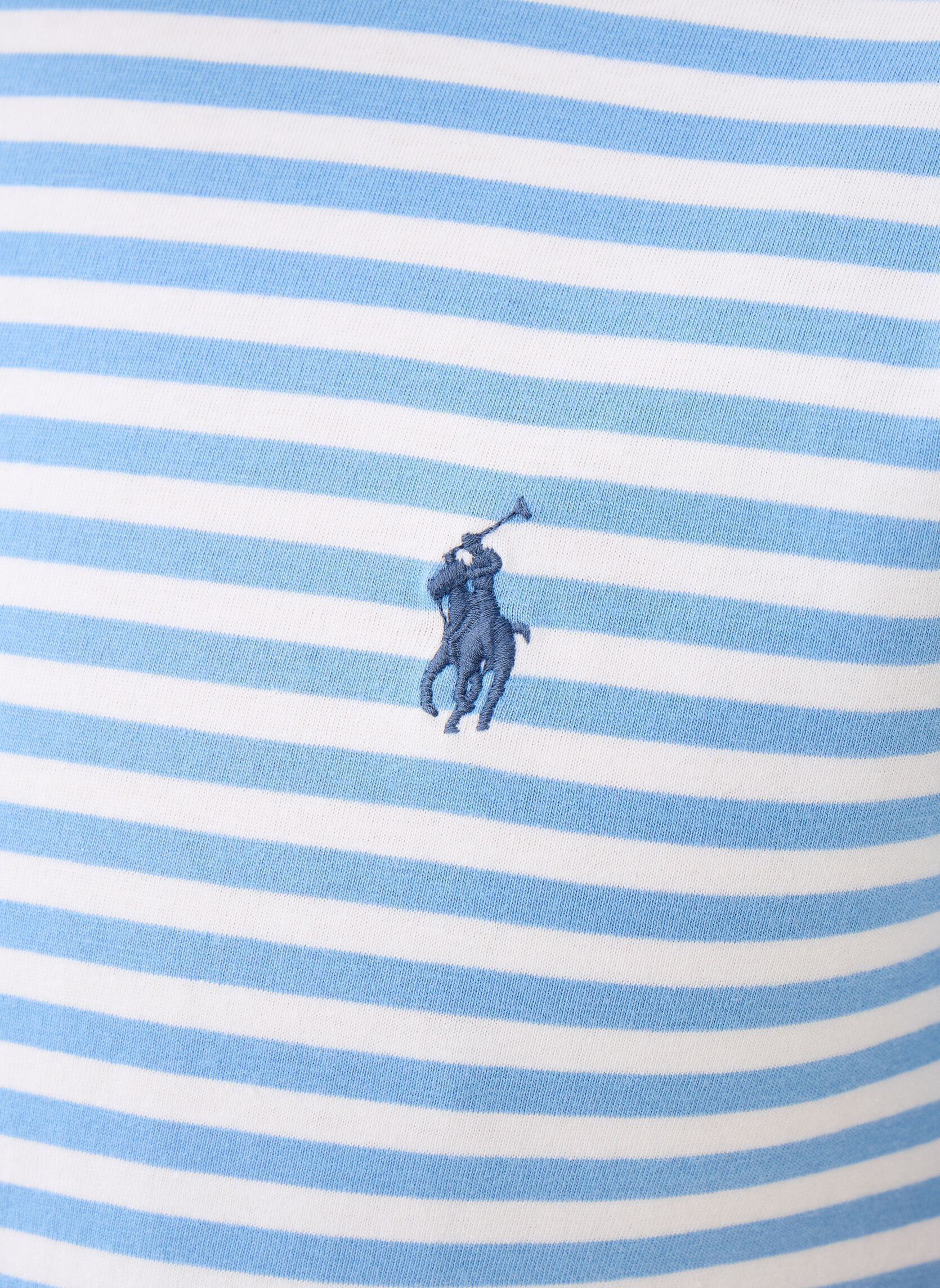 Tee-shirts manches courtes T-shirt rayé en manche courte en coton homme bleu Polo Ralph Lauren Tee-shirts manches courtes T-shirt rayé en manche courte en coton homme bleu BRISTOL BLUE/WHITE