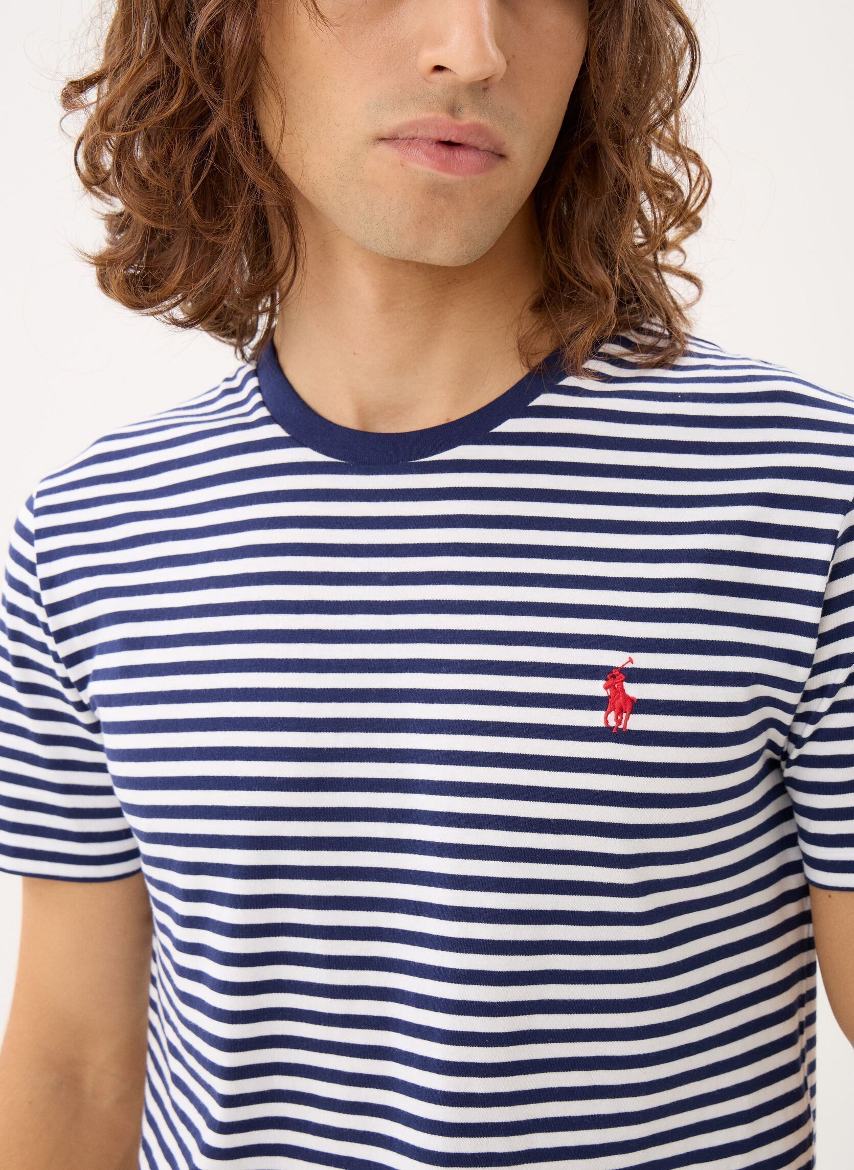 Kurzarm-T-Shirts T-shirt rayé en manche courte en coton herren blau Polo Ralph Lauren Kurzarm-T-Shirts T-shirt rayé en manche courte en coton herren blau NEWPORT NAVY/WHITE