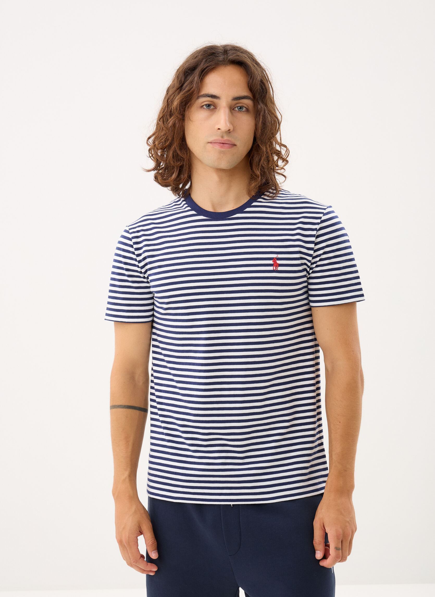 Kurzarm-T-Shirts T-shirt rayé en manche courte en coton herren blau Polo Ralph Lauren Kurzarm-T-Shirts T-shirt rayé en manche courte en coton herren blau NEWPORT NAVY/WHITE