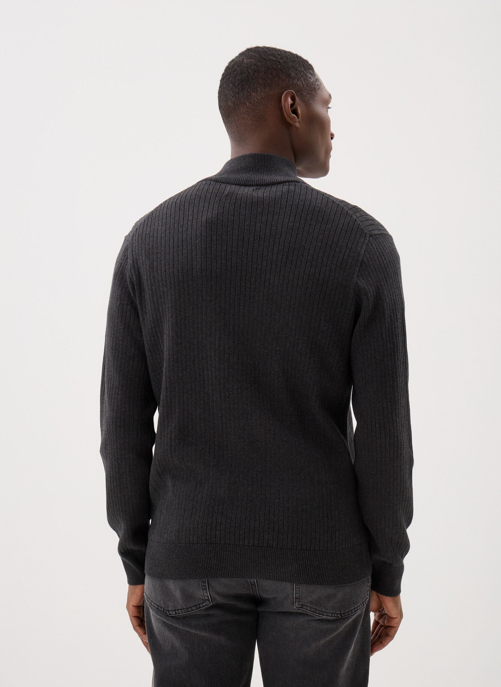 Pullover Pull côtelé entièrement zippé en coton herren grau Polo Ralph Lauren Pullover Pull côtelé entièrement zippé en coton herren grau DARK GRANITE HEATHER