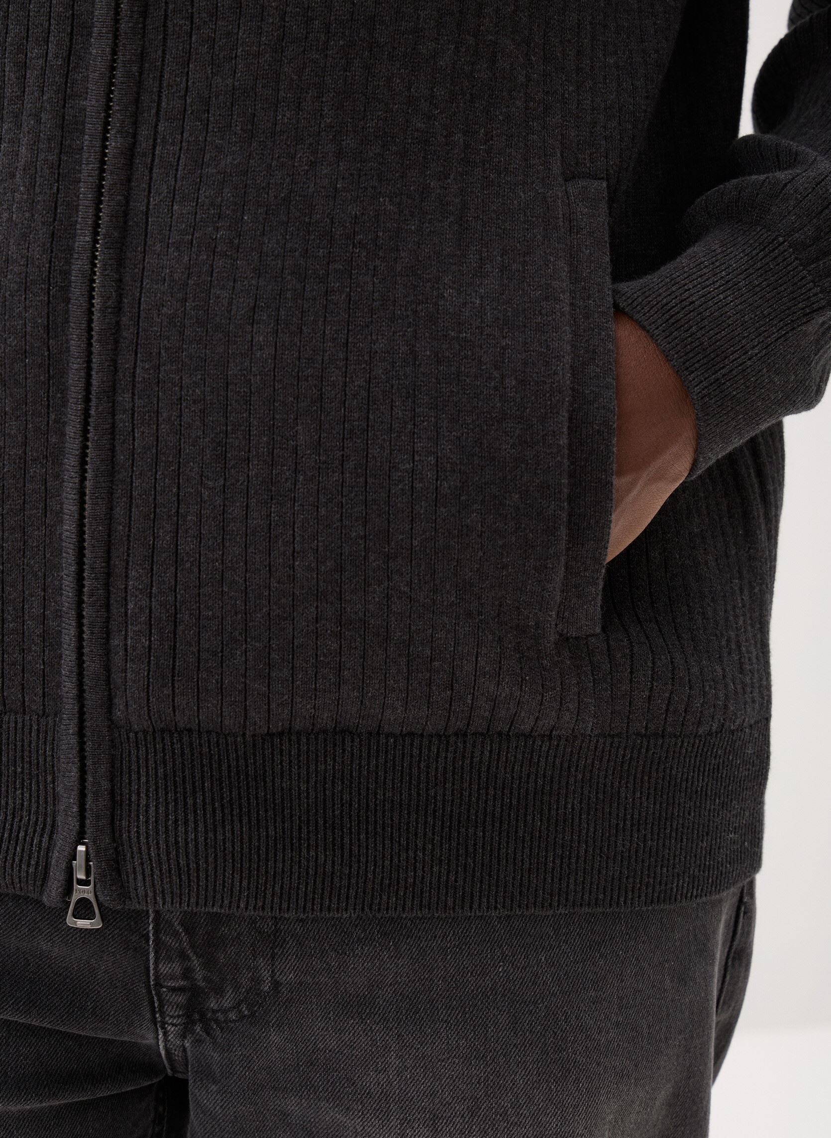Pullover Pull côtelé entièrement zippé en coton herren grau Polo Ralph Lauren Pullover Pull côtelé entièrement zippé en coton herren grau DARK GRANITE HEATHER