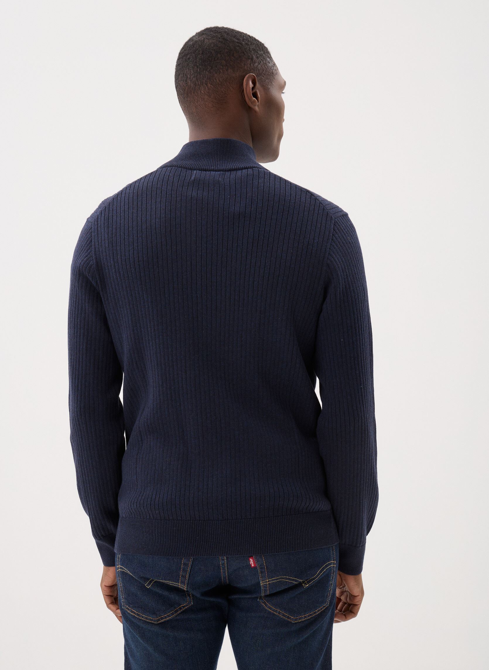 Pulls Pull côtelé entièrement zippé en coton homme bleu Polo Ralph Lauren Pulls Pull côtelé entièrement zippé en coton homme bleu NAVY HTHR