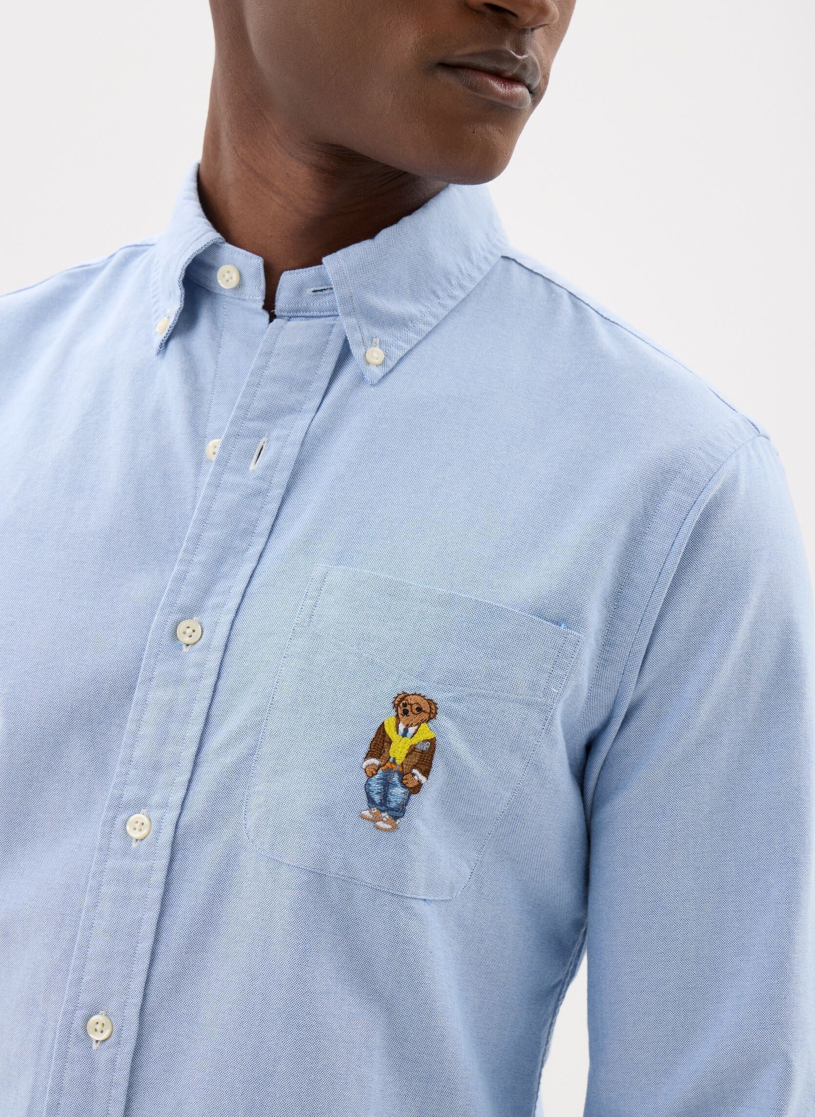 Hemden Chemise Oxford Polo Bear Custom Fit herren blau Polo Ralph Lauren Hemden Chemise Oxford Polo Bear Custom Fit herren blau 7081 BSR BLUE HERITAGE BEAR