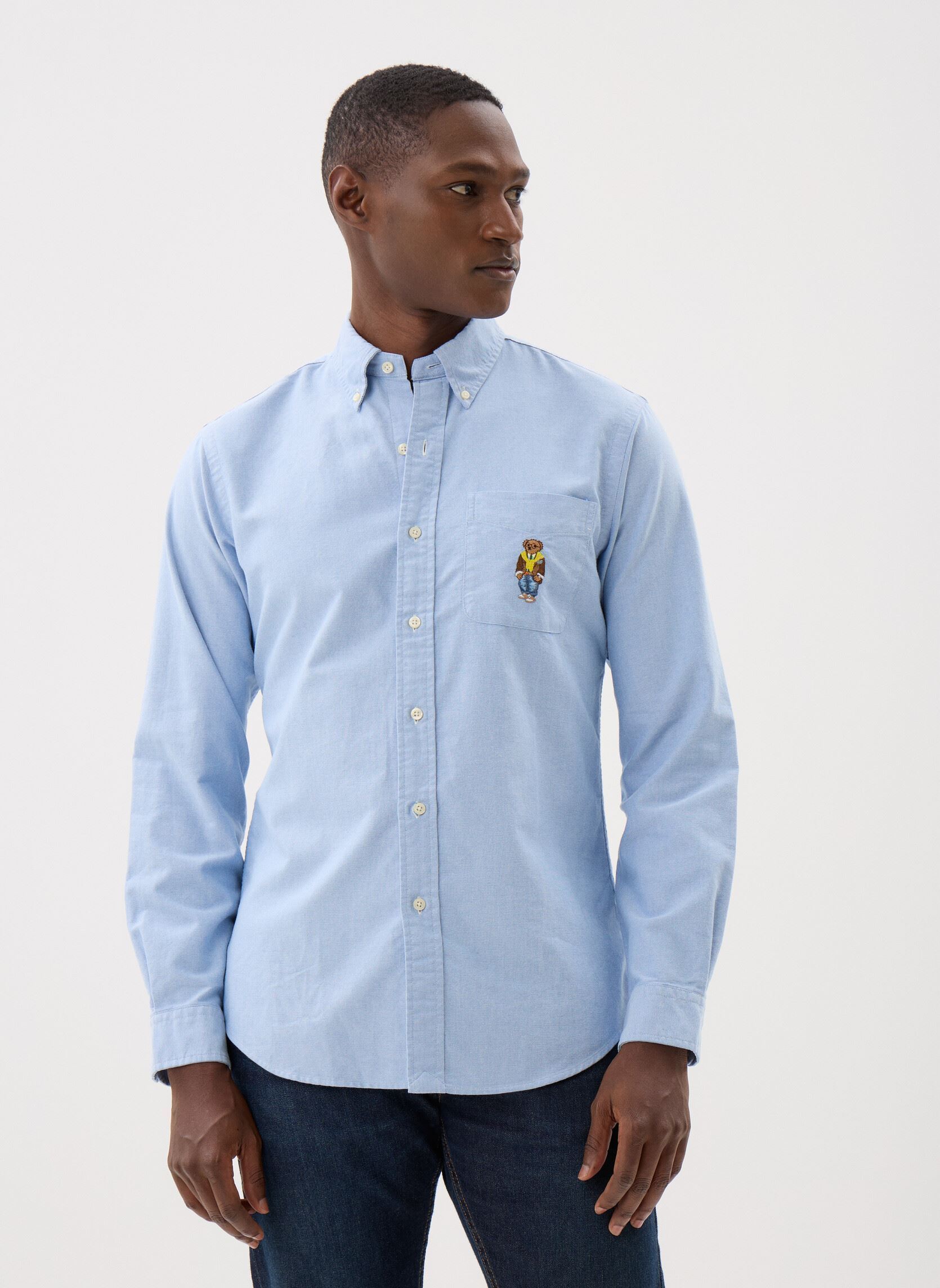 Vêtements Polo Ralph Lauren Chemise Oxford Polo Bear Custom Fit pour Homme