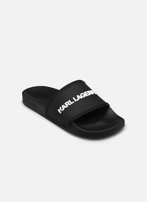 Karl Lagerfeld Sandales de bain KONDO II Long Logo Slide homme noir