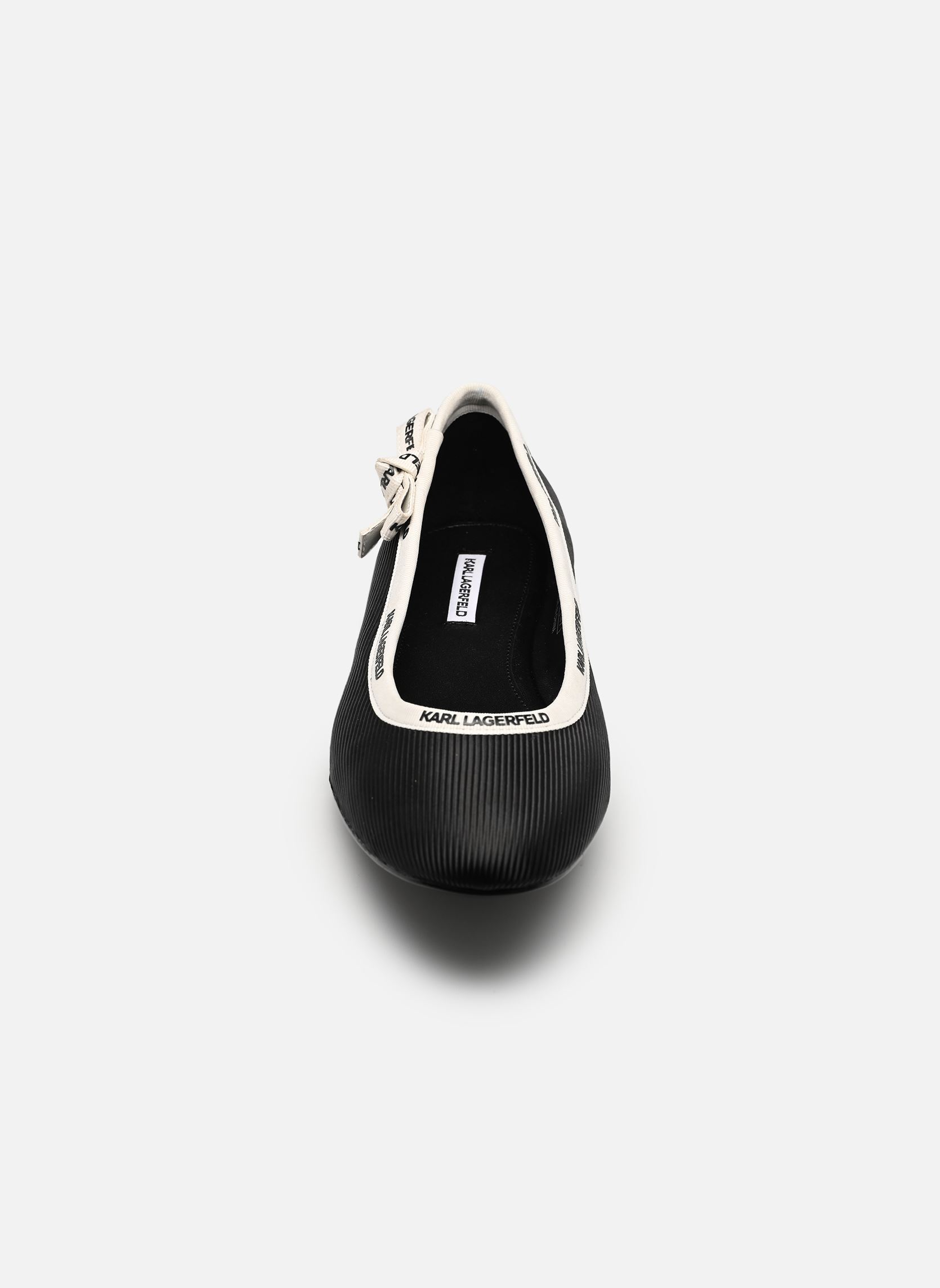 Ballerines classiques KARO Ribbon Collar Pump femme noir Karl Lagerfeld Ballerines classiques KARO Ribbon Collar Pump femme noir Black Nylon Textile