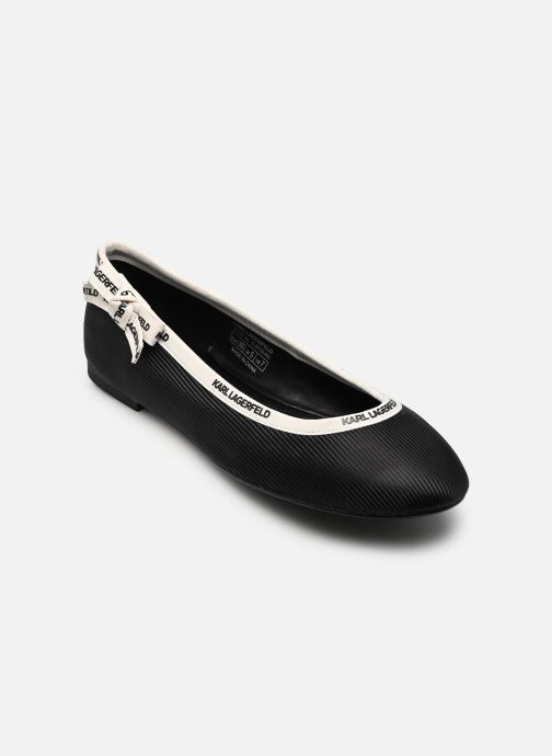 Karl Lagerfeld Klassische Ballerinas KARO Ribbon Collar Pump damen schwarz
