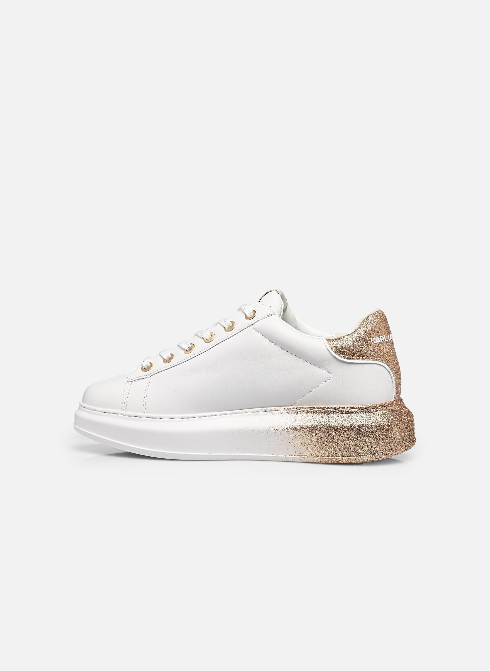 Sleehak sneakers KAPRI Ombre NFT Lo Lace dames wit Karl Lagerfeld Sleehak sneakers KAPRI Ombre NFT Lo Lace dames wit White Lthr w/Gold