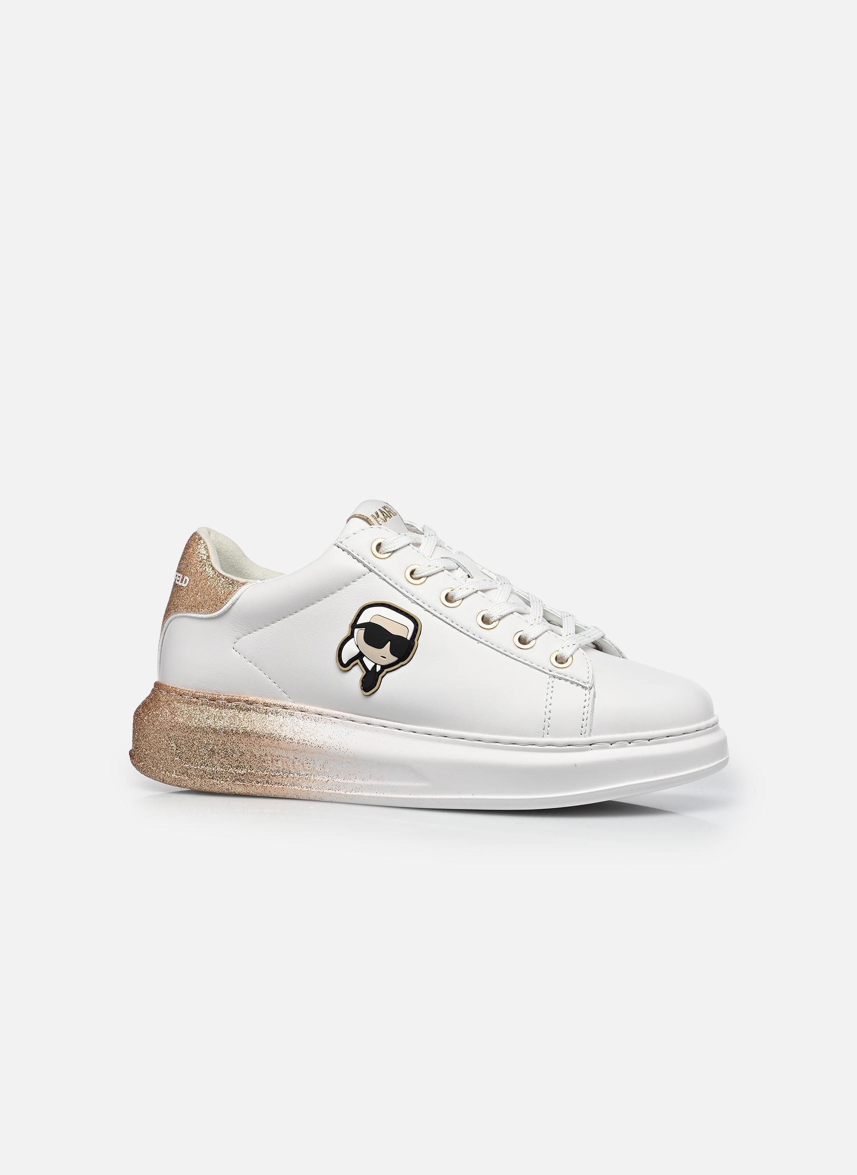 Sleehak sneakers KAPRI Ombre NFT Lo Lace dames wit Karl Lagerfeld Sleehak sneakers KAPRI Ombre NFT Lo Lace dames wit White Lthr w/Gold