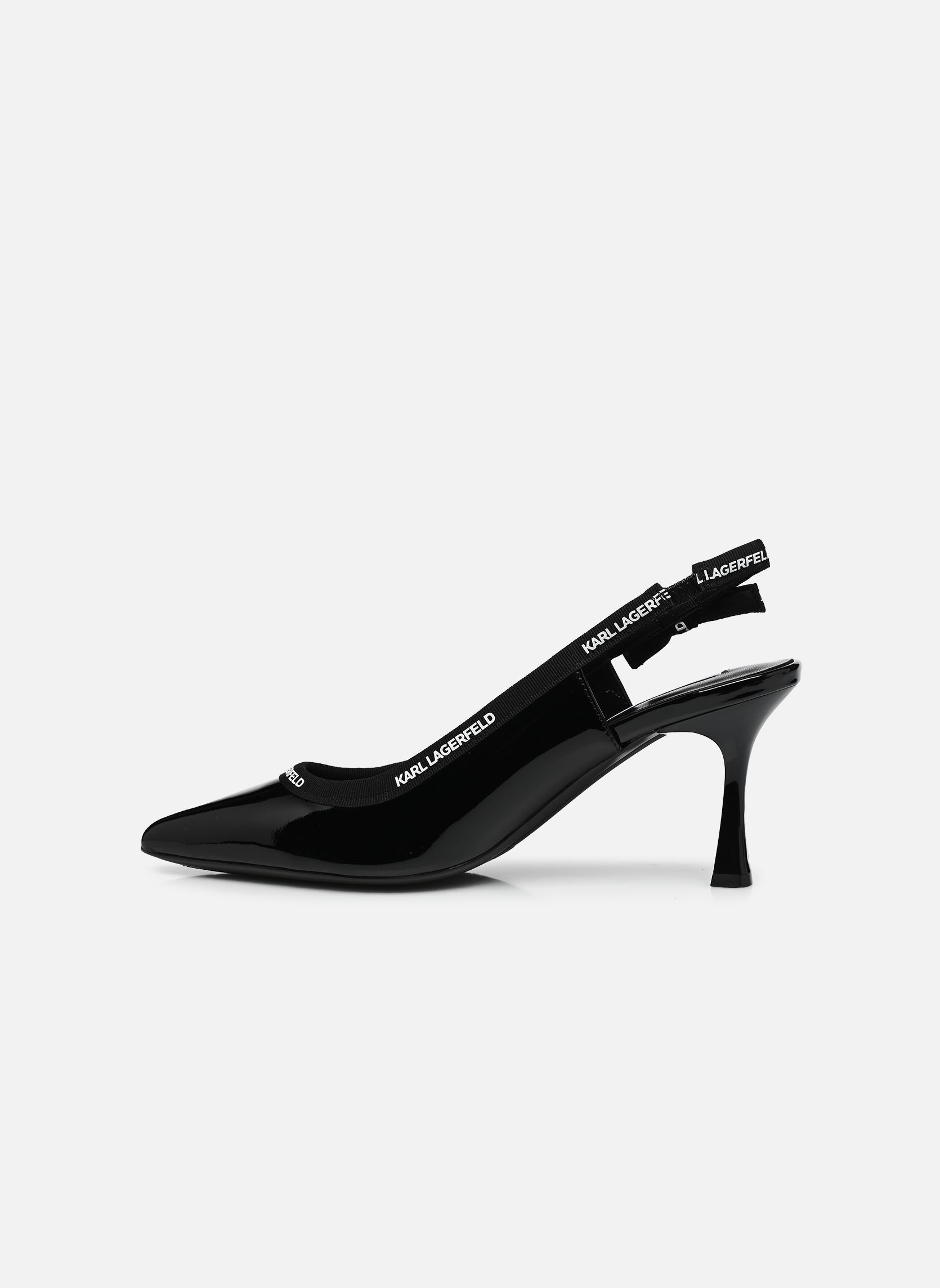 Slingback pumps SIENNA Ribbon Sling dames zwart Karl Lagerfeld Slingback pumps SIENNA Ribbon Sling dames zwart Black Patent Lthr