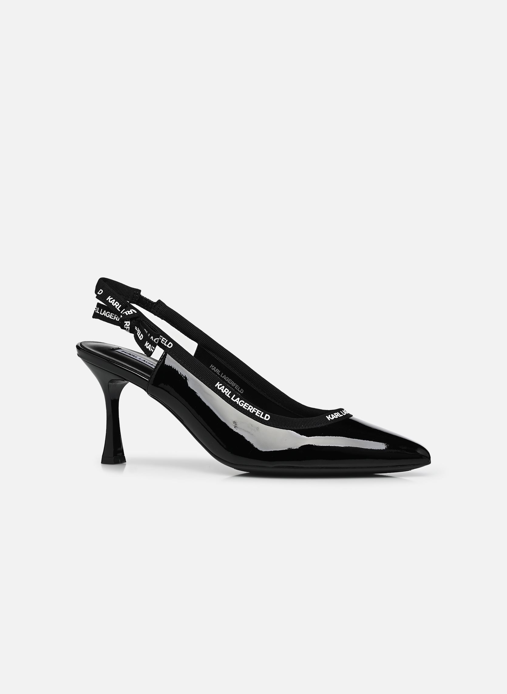 Slingback pumps SIENNA Ribbon Sling dames zwart Karl Lagerfeld Slingback pumps SIENNA Ribbon Sling dames zwart Black Patent Lthr