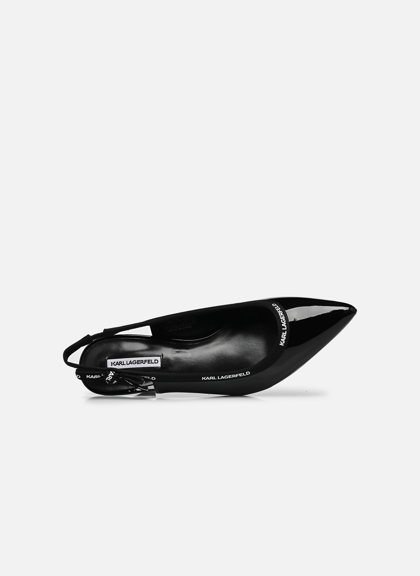 Slingback pumps SIENNA Ribbon Sling dames zwart Karl Lagerfeld Slingback pumps SIENNA Ribbon Sling dames zwart Black Patent Lthr