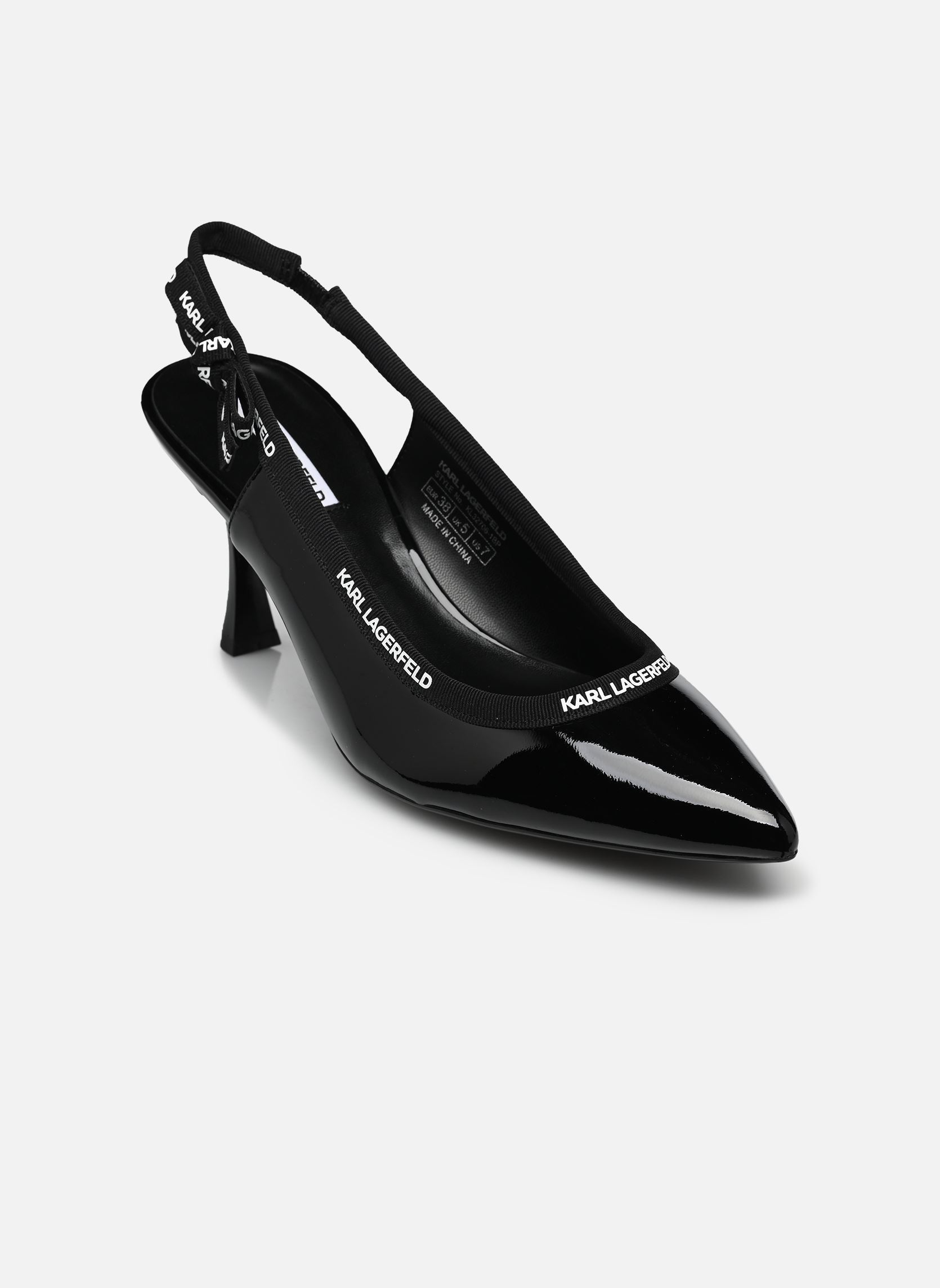 Slingback pumps SIENNA Ribbon Sling dames zwart Karl Lagerfeld Slingback pumps SIENNA Ribbon Sling dames zwart Black Patent Lthr