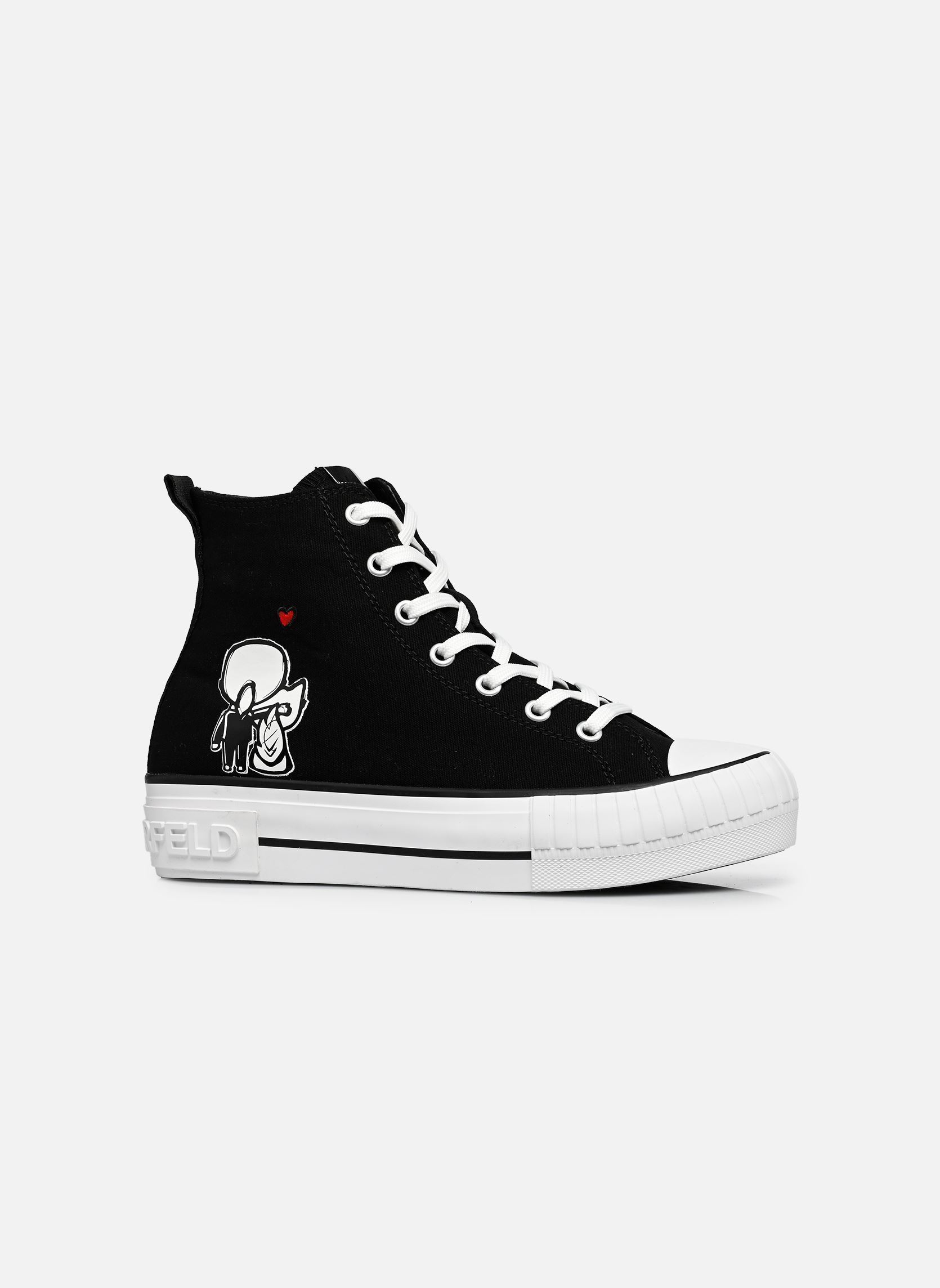 Knöchelhohe Sneaker KAMPUS MAX Twin Love Hi damen schwarz Karl Lagerfeld Knöchelhohe Sneaker KAMPUS MAX Twin Love Hi damen schwarz Black Canvas