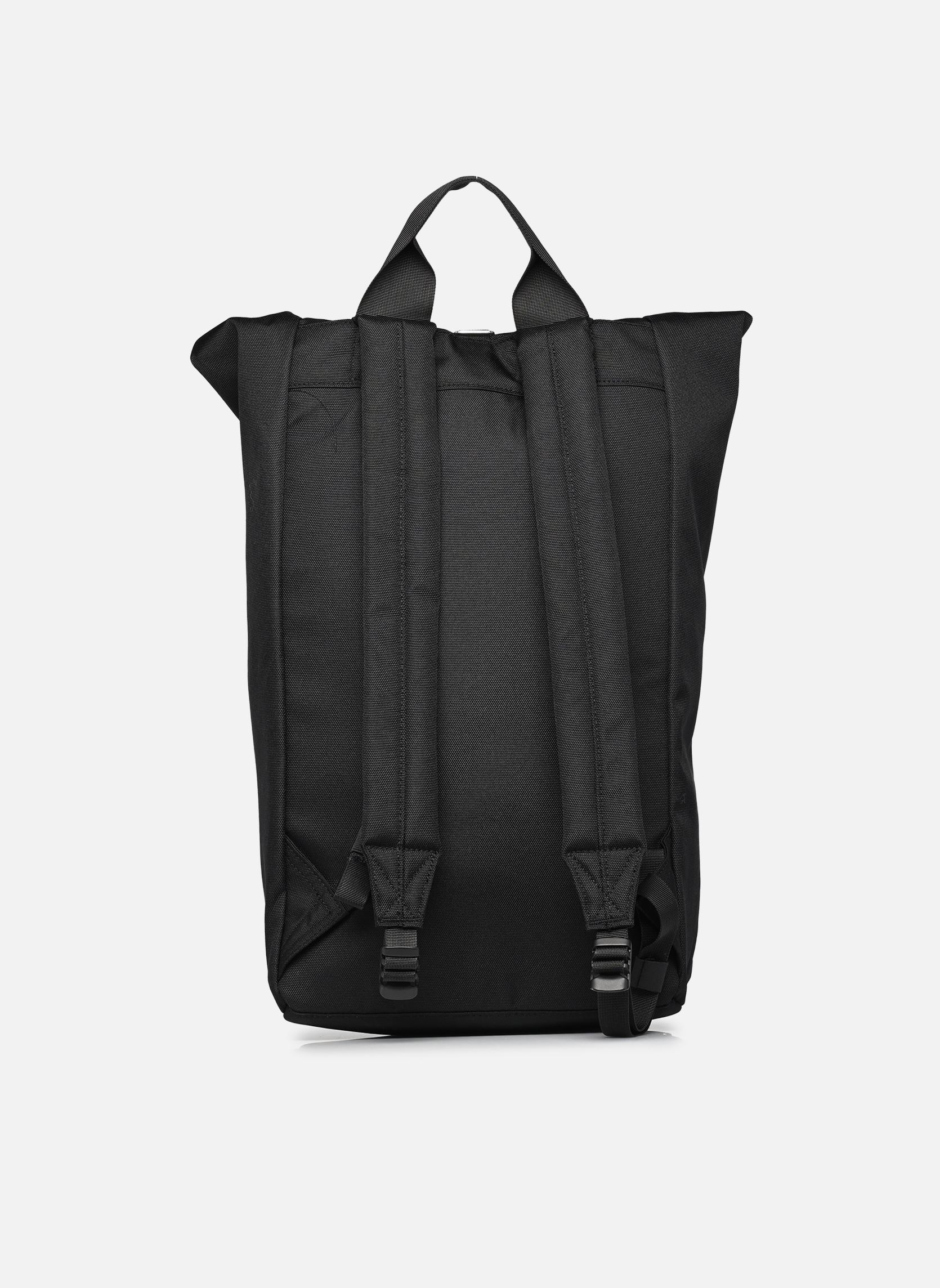 Rugtassen Ground Rolltop Backpack L zwart SANDQVIST Rugtassen Ground Rolltop Backpack L zwart Black with black webbing