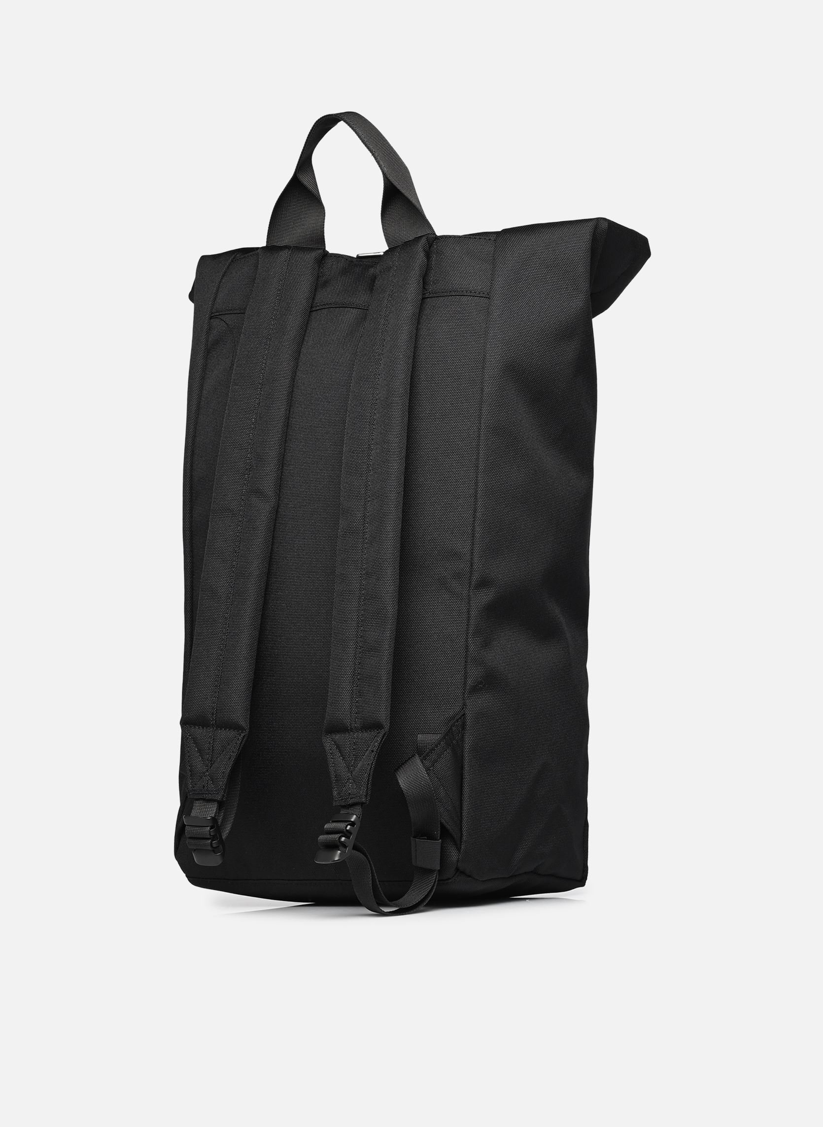 Rugtassen Ground Rolltop Backpack L zwart SANDQVIST Rugtassen Ground Rolltop Backpack L zwart Black with black webbing