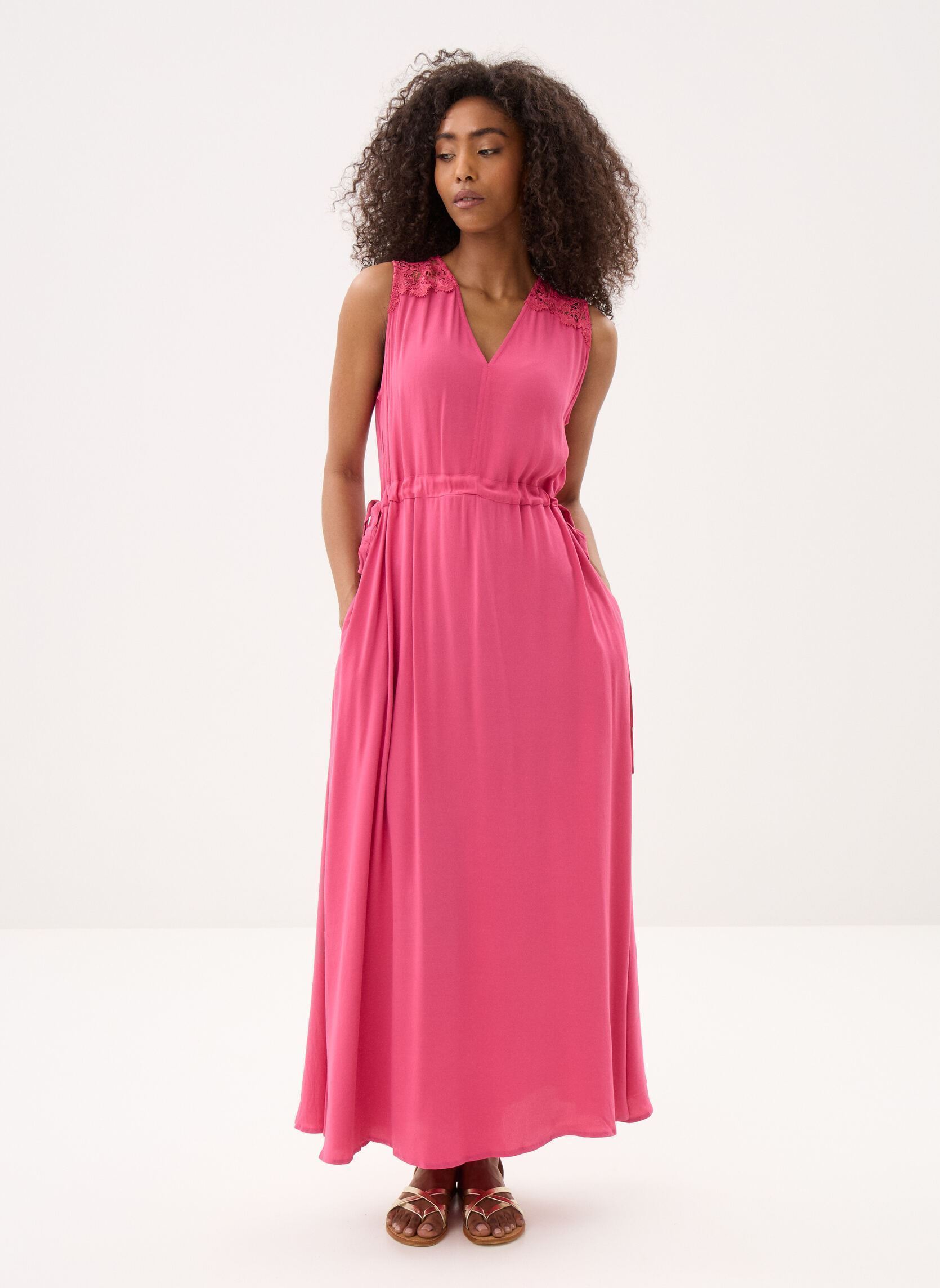 Lange Kleider Cazey damen rosa Suncoo Lange Kleider Cazey damen rosa Bois de rose
