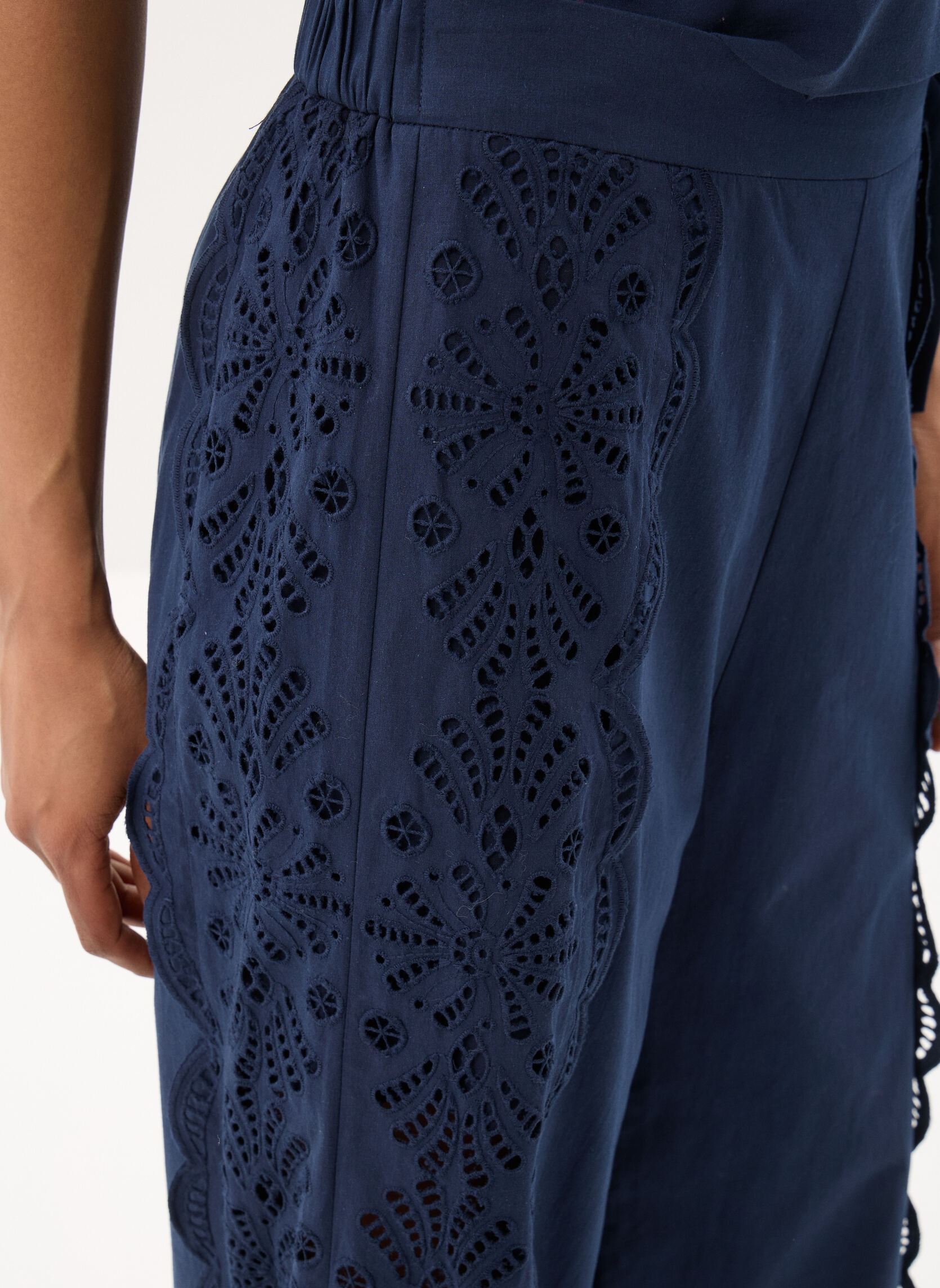 Wijde broeken Jules dames blauw Suncoo Wijde broeken Jules dames blauw Bleu nuit