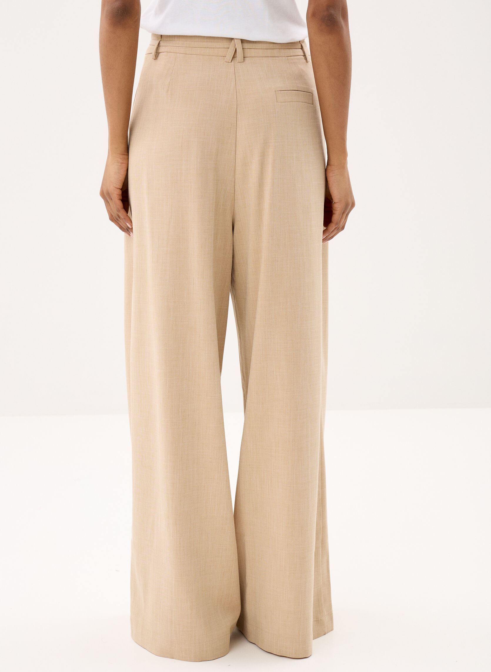 Wijde broeken Jeff dames beige Suncoo Wijde broeken Jeff dames beige Beige