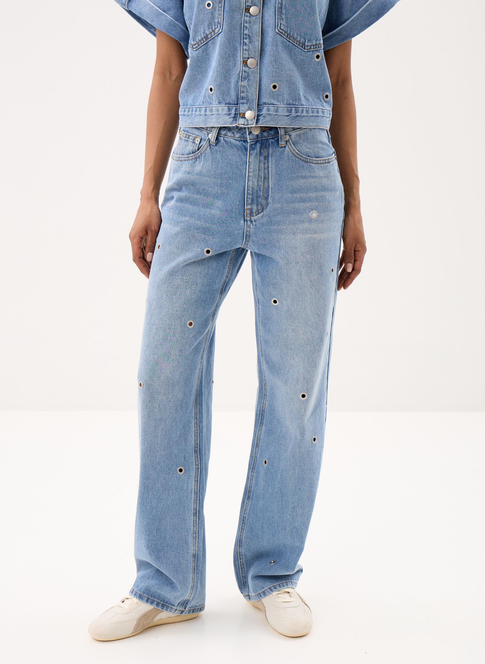 Rechte jeans / Straight Leg Jeans Rayan dames blauw Suncoo Rechte jeans / Straight Leg Jeans Rayan dames blauw JEANS CLAIR
