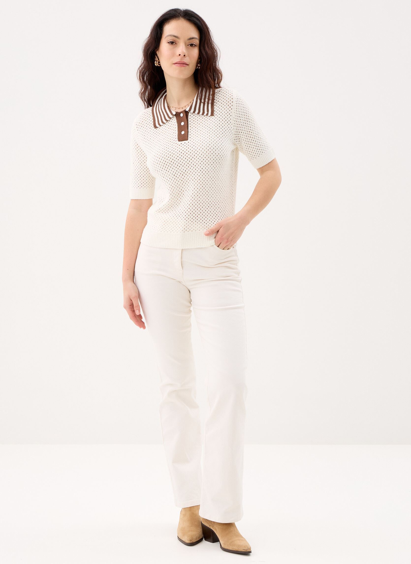 Polos manches courtes Perigue femme blanc Suncoo Polos manches courtes Perigue femme blanc Blanc Casse