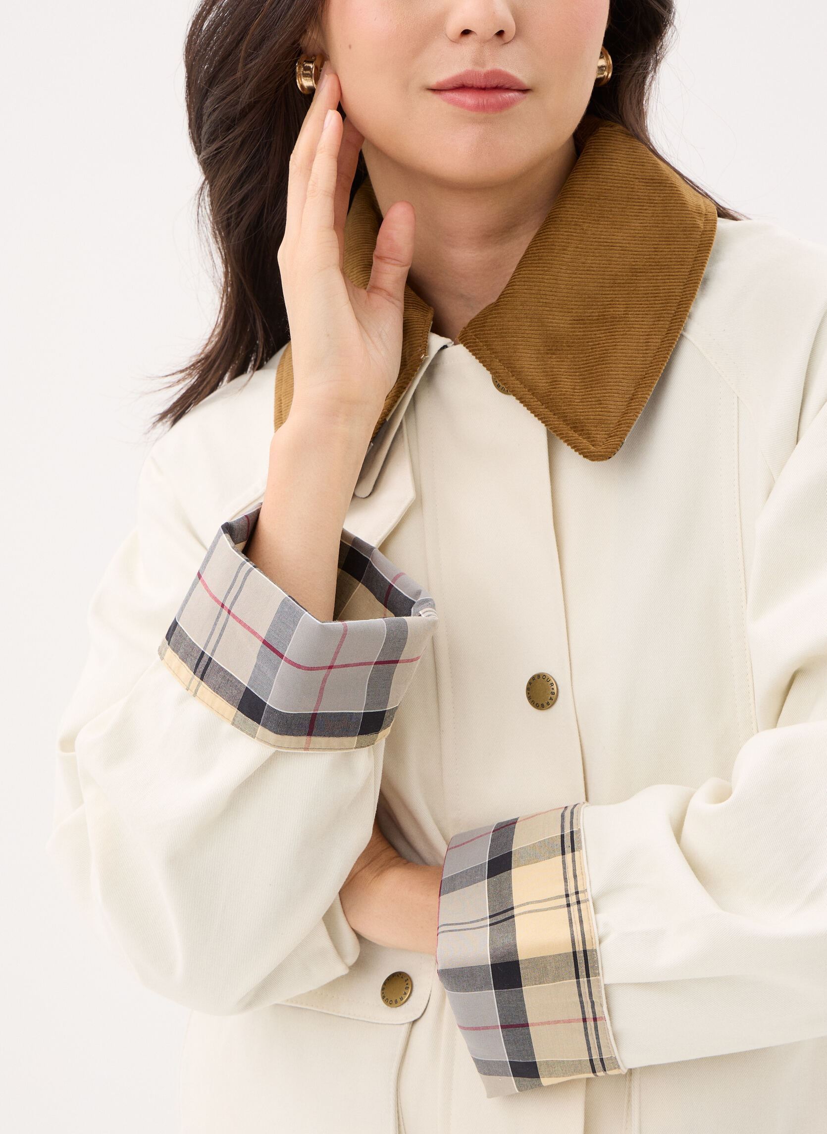 Winterjas Cropped Beadnell Casual Jacket dames wit Barbour Winterjas Cropped Beadnell Casual Jacket dames wit LIGHT PEARL/DRESS/BEIGE