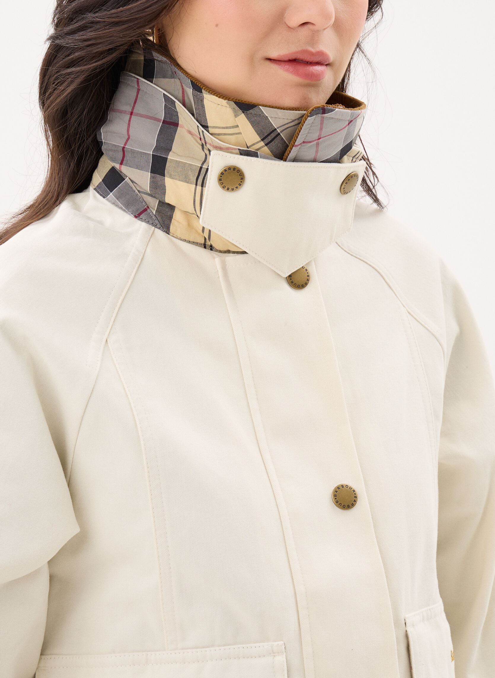 Winterjas Cropped Beadnell Casual Jacket dames wit Barbour Winterjas Cropped Beadnell Casual Jacket dames wit LIGHT PEARL/DRESS/BEIGE
