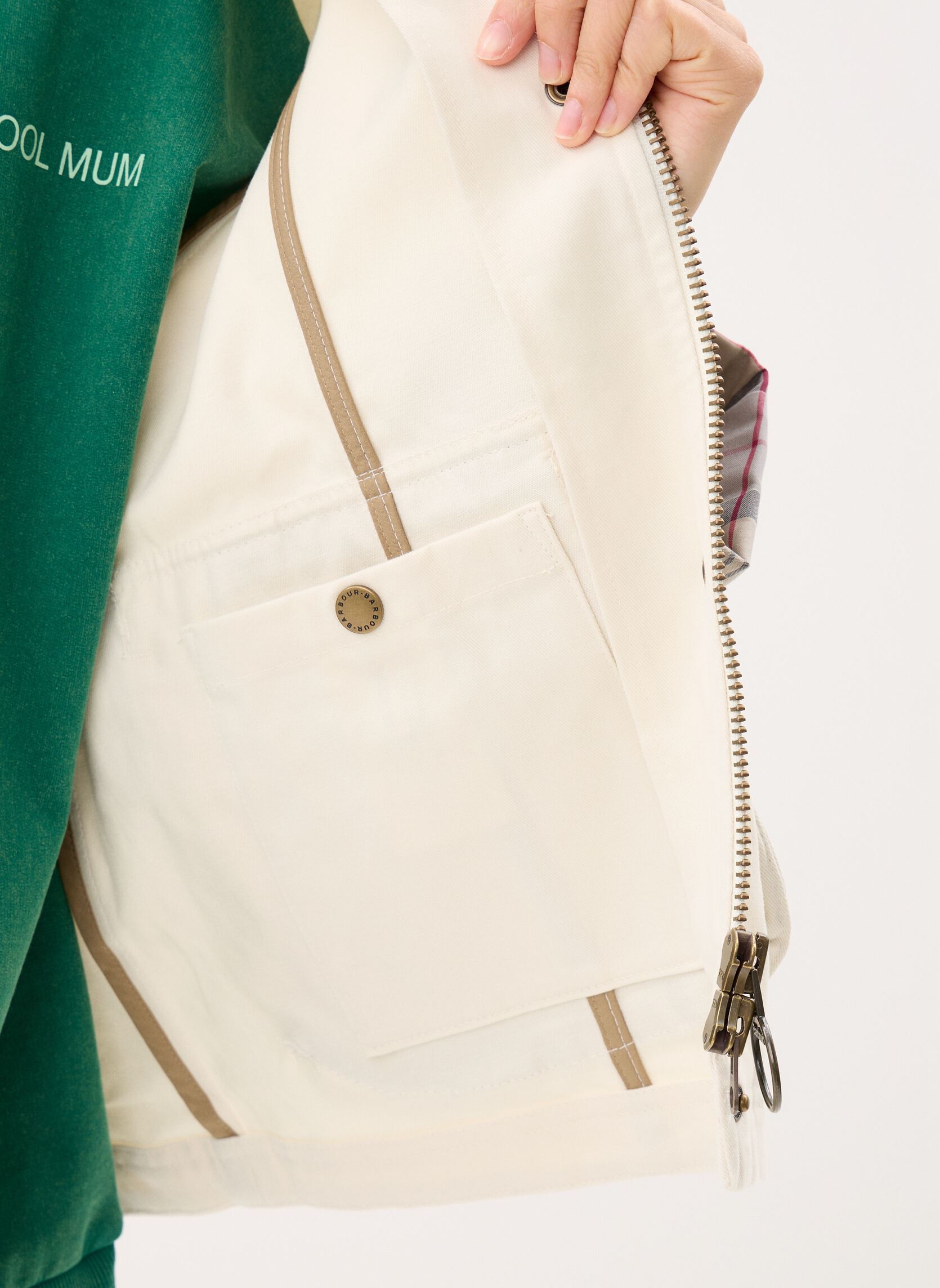 Winterjas Cropped Beadnell Casual Jacket dames wit Barbour Winterjas Cropped Beadnell Casual Jacket dames wit LIGHT PEARL/DRESS/BEIGE