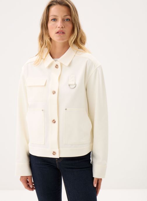 Barbour Parkas Kirby Overshirt femme blanc
