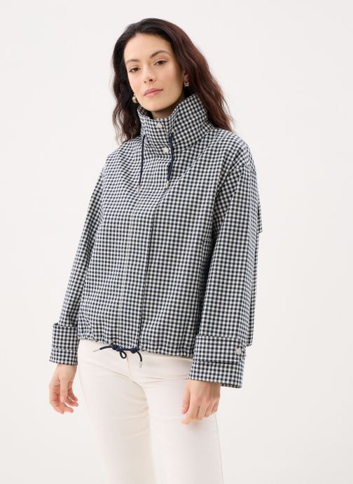 Barbour Parkas Bronwyn Check Showerproof Jacket femme gris