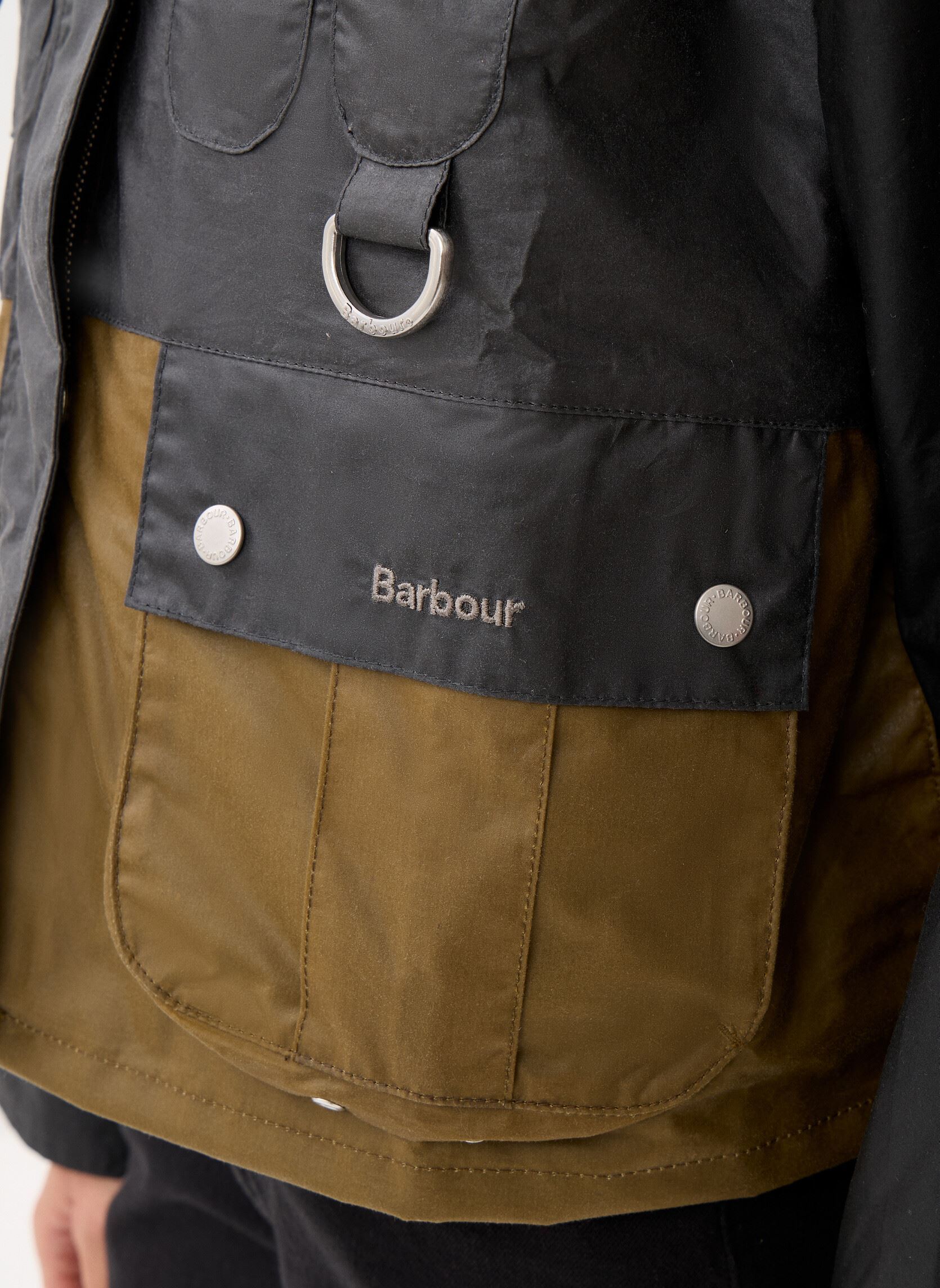 Winterjas Liza Wax Jacket dames zwart Barbour Winterjas Liza Wax Jacket dames zwart BLACK/GREY/SAND/DRESS