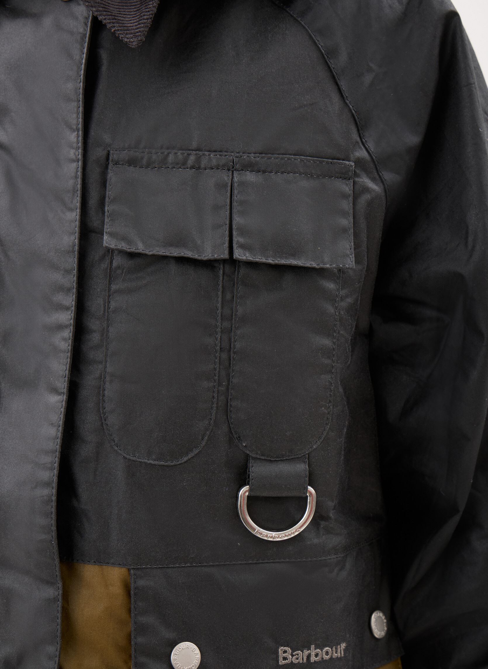Winterjas Liza Wax Jacket dames zwart Barbour Winterjas Liza Wax Jacket dames zwart BLACK/GREY/SAND/DRESS