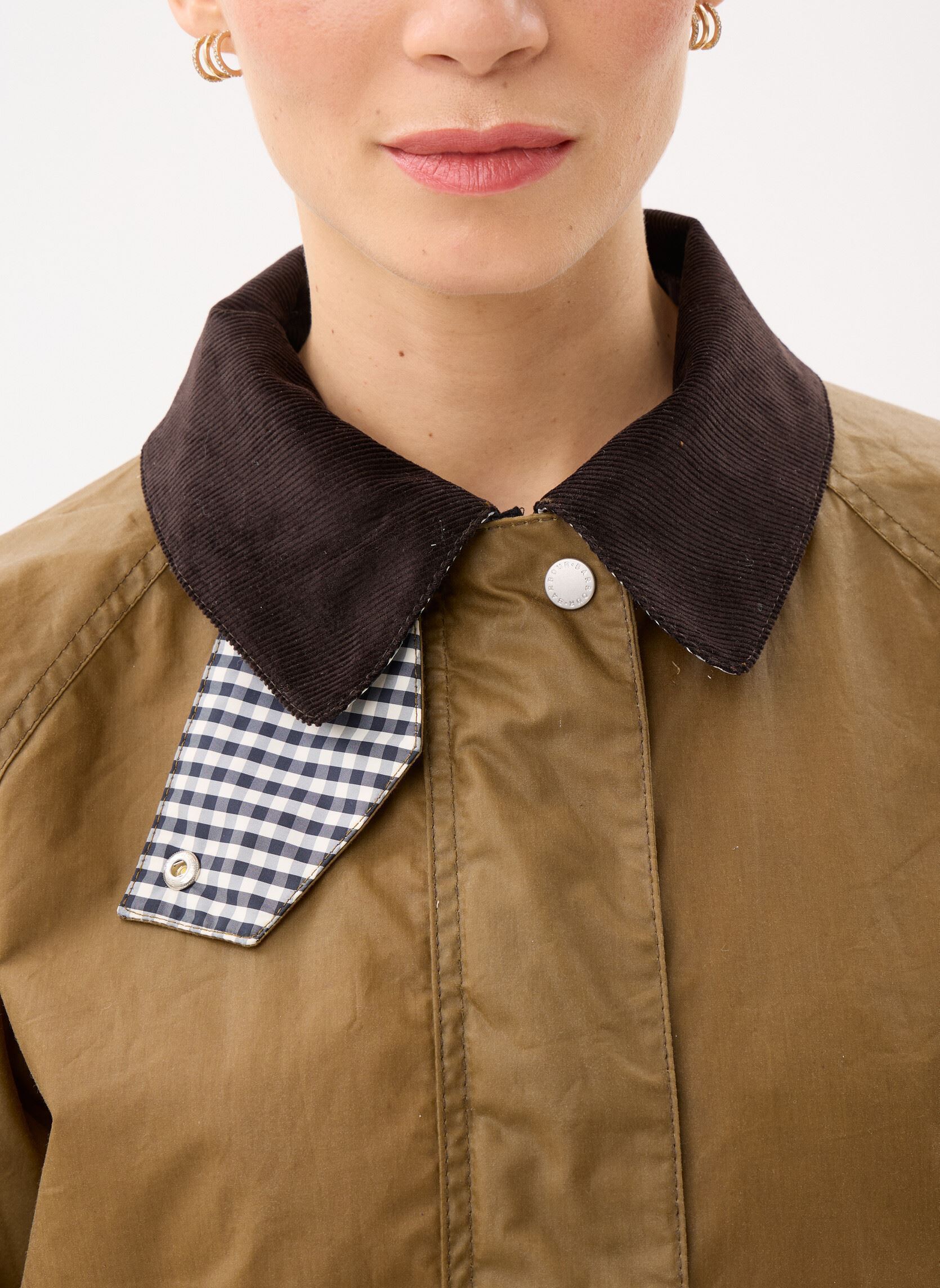 Parkas Wren Wax Jacket femme vert Barbour Parkas Wren Wax Jacket femme vert SAND/NAVY GINGHAM CHECK