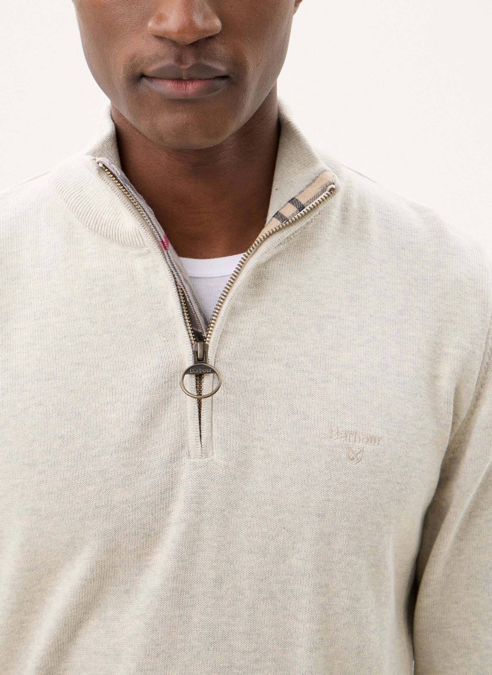Truien Cotton Half Zip Knitted Jumper heren wit Barbour Truien Cotton Half Zip Knitted Jumper heren wit NEUTRAL