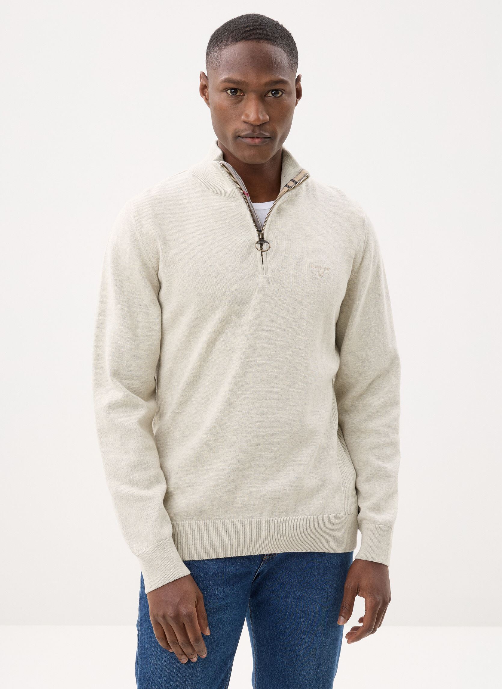 Truien Cotton Half Zip Knitted Jumper heren wit Barbour Truien Cotton Half Zip Knitted Jumper heren wit NEUTRAL