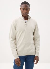 Truien Cotton Half Zip Knitted Jumper heren wit