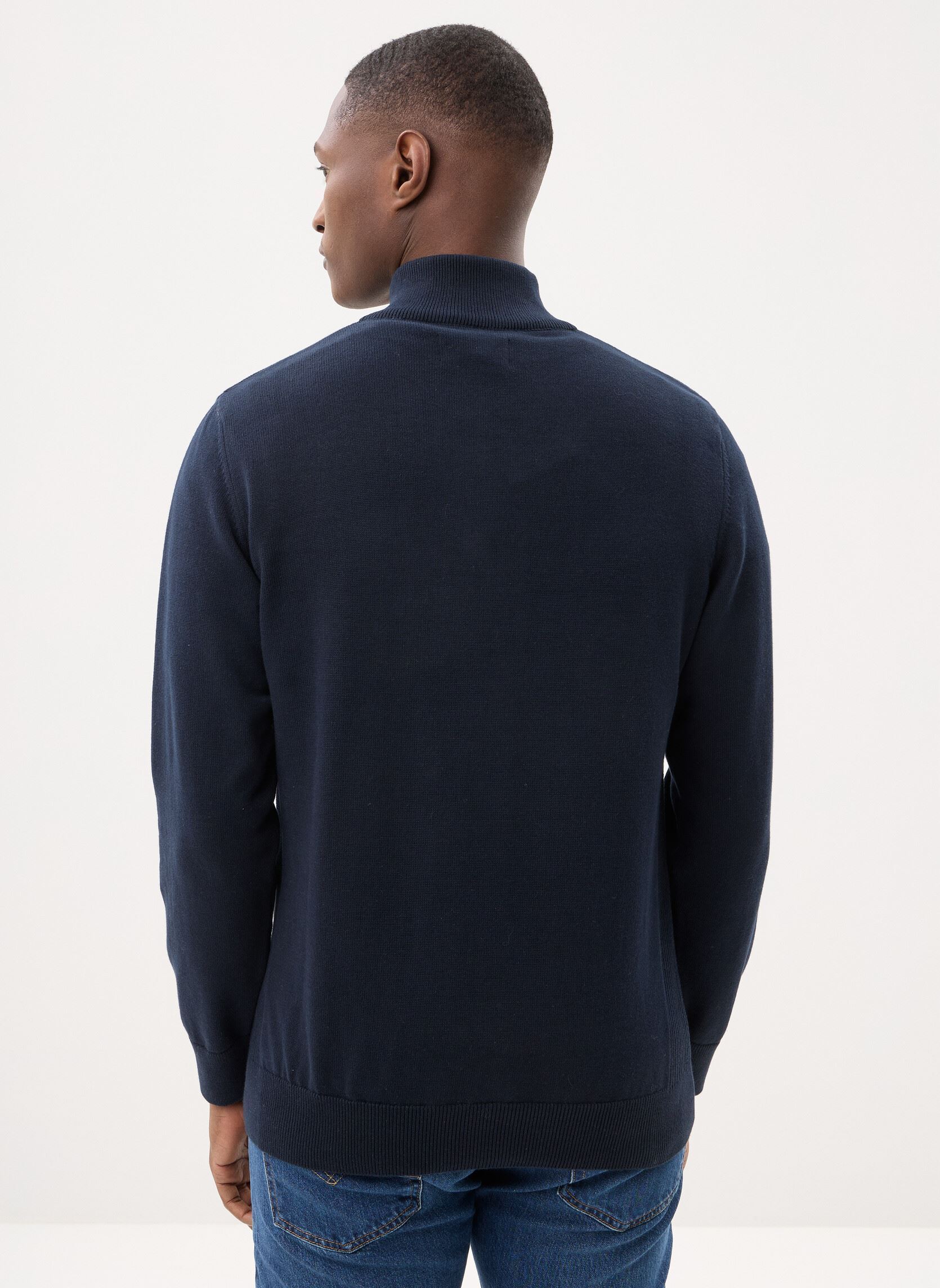 Truien Cotton Half Zip Knitted Jumper heren blauw Barbour Truien Cotton Half Zip Knitted Jumper heren blauw NAVY