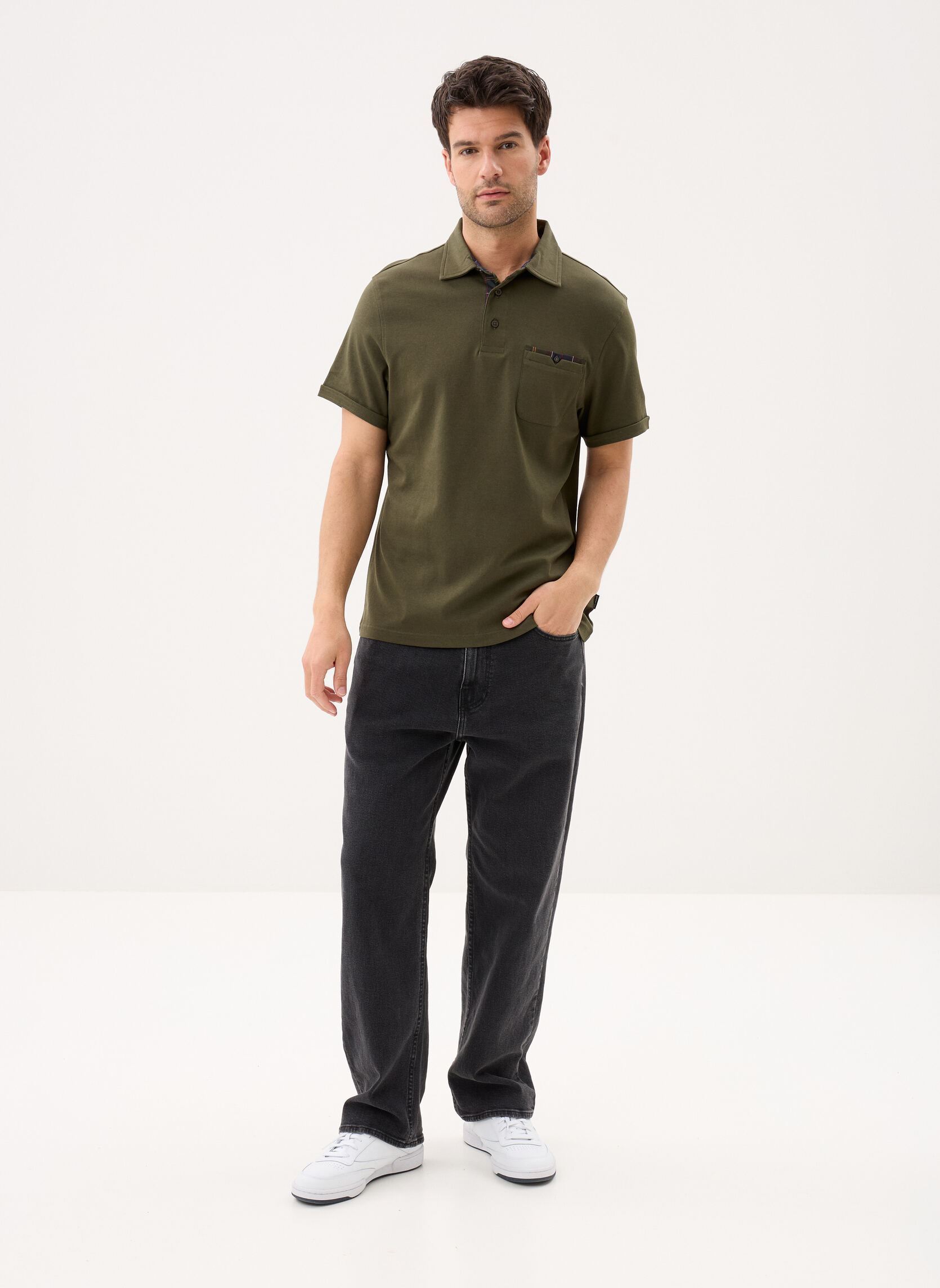 Tee-shirts manches courtes Premium Corpatch Tailored Polo Shirt homme vert Barbour Tee-shirts manches courtes Premium Corpatch Tailored Polo Shirt homme vert DARK OLIVE