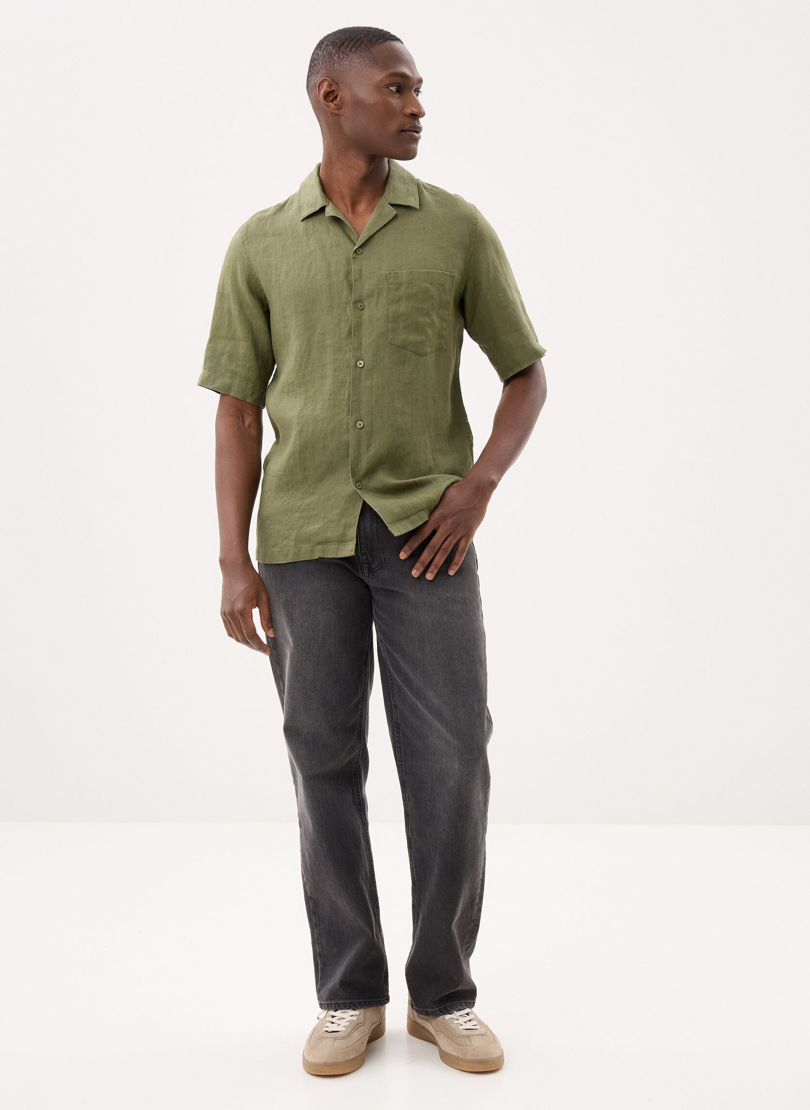 Chemises Oscar AP shirt 14329 homme vert Samsoe Samsoe Chemises Oscar AP shirt 14329 homme vert Burnt Olive