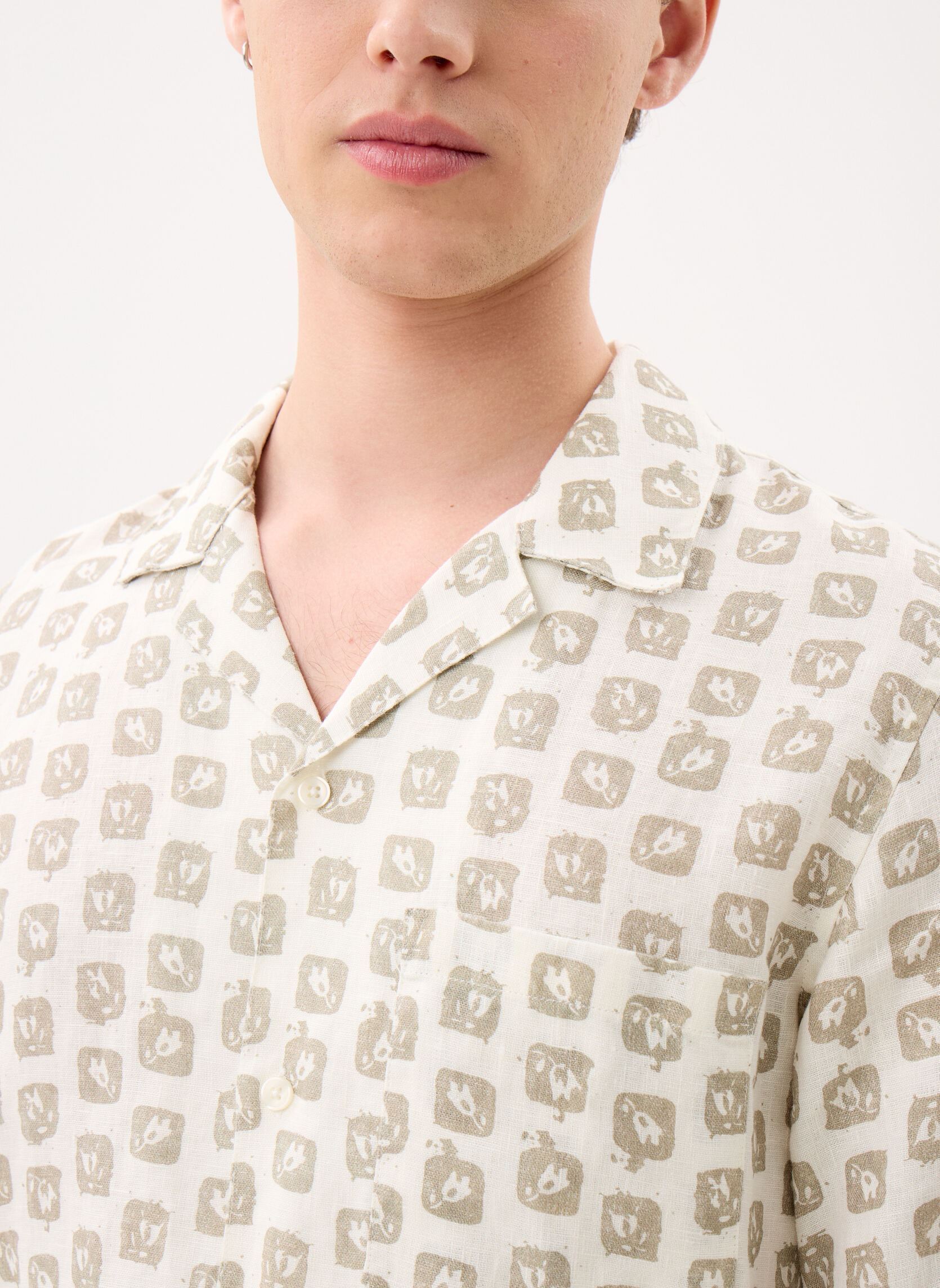 Hemden Oscar AP shirt 14329 heren wit Samsoe Samsoe Hemden Oscar AP shirt 14329 heren wit Bloom Stamp
