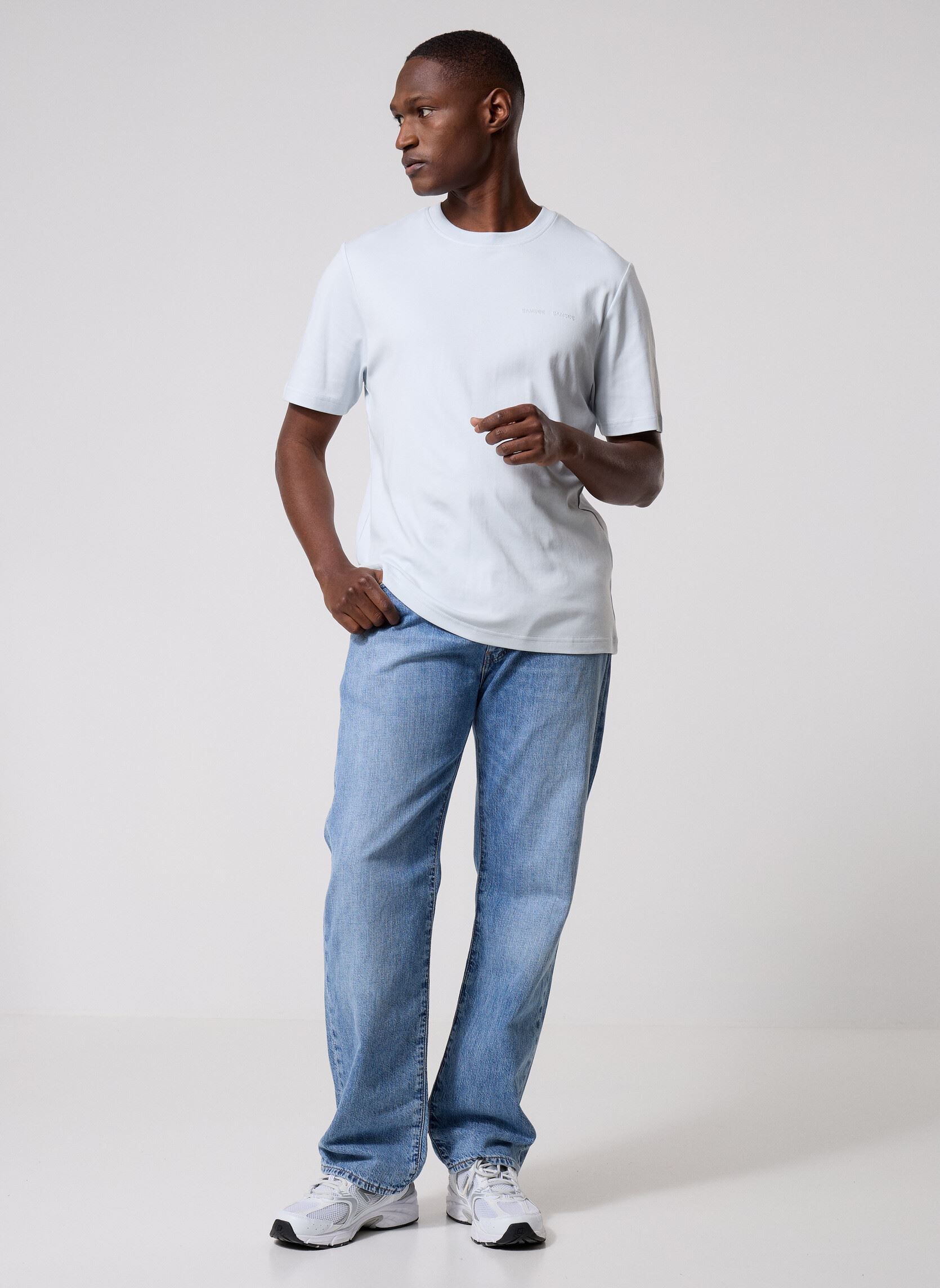 Kurzarm-T-Shirts Sajesper t-shirt 15318 herren blau Samsoe Samsoe Kurzarm-T-Shirts Sajesper t-shirt 15318 herren blau Skywriting