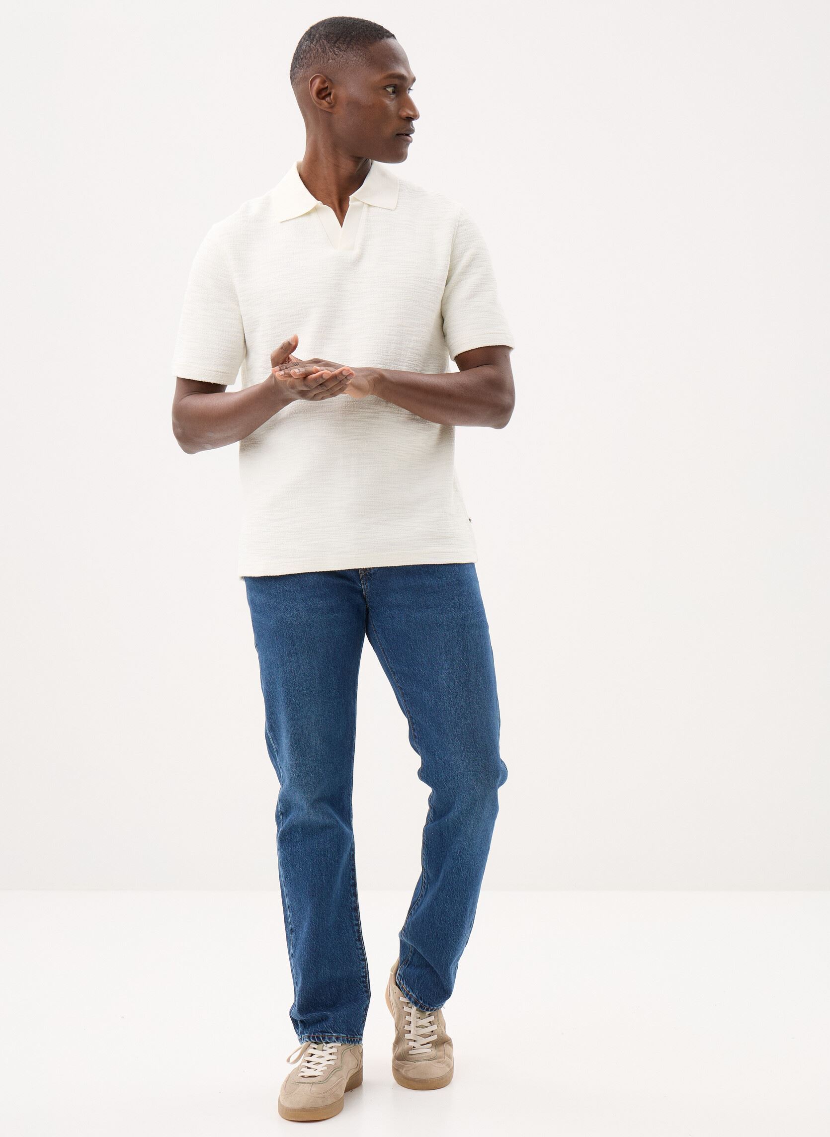 Polos manches courtes Samac v-neck polo 15974 homme blanc Samsoe Samsoe Polos manches courtes Samac v-neck polo 15974 homme blanc Clear Cream